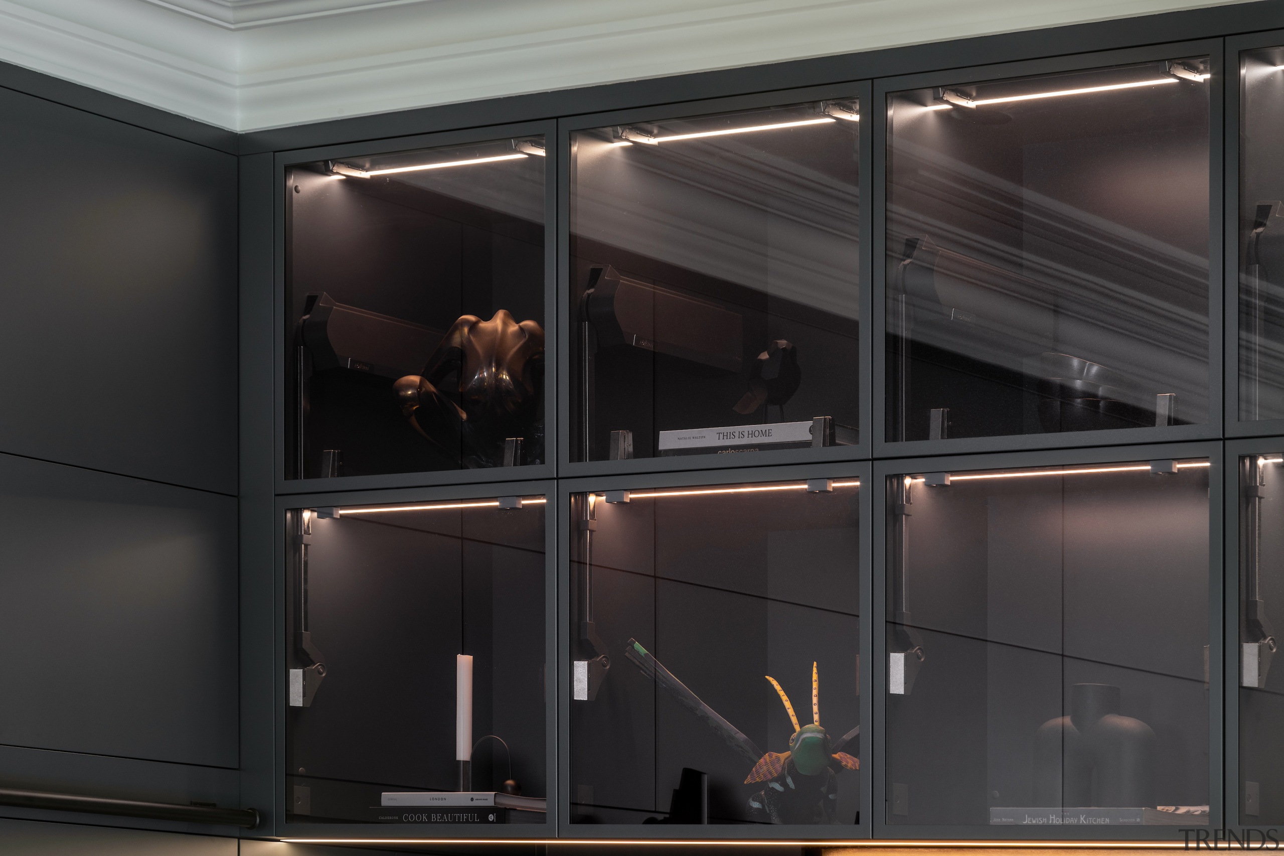 Glass-fronted display cabinets. - Industrial vibe - 