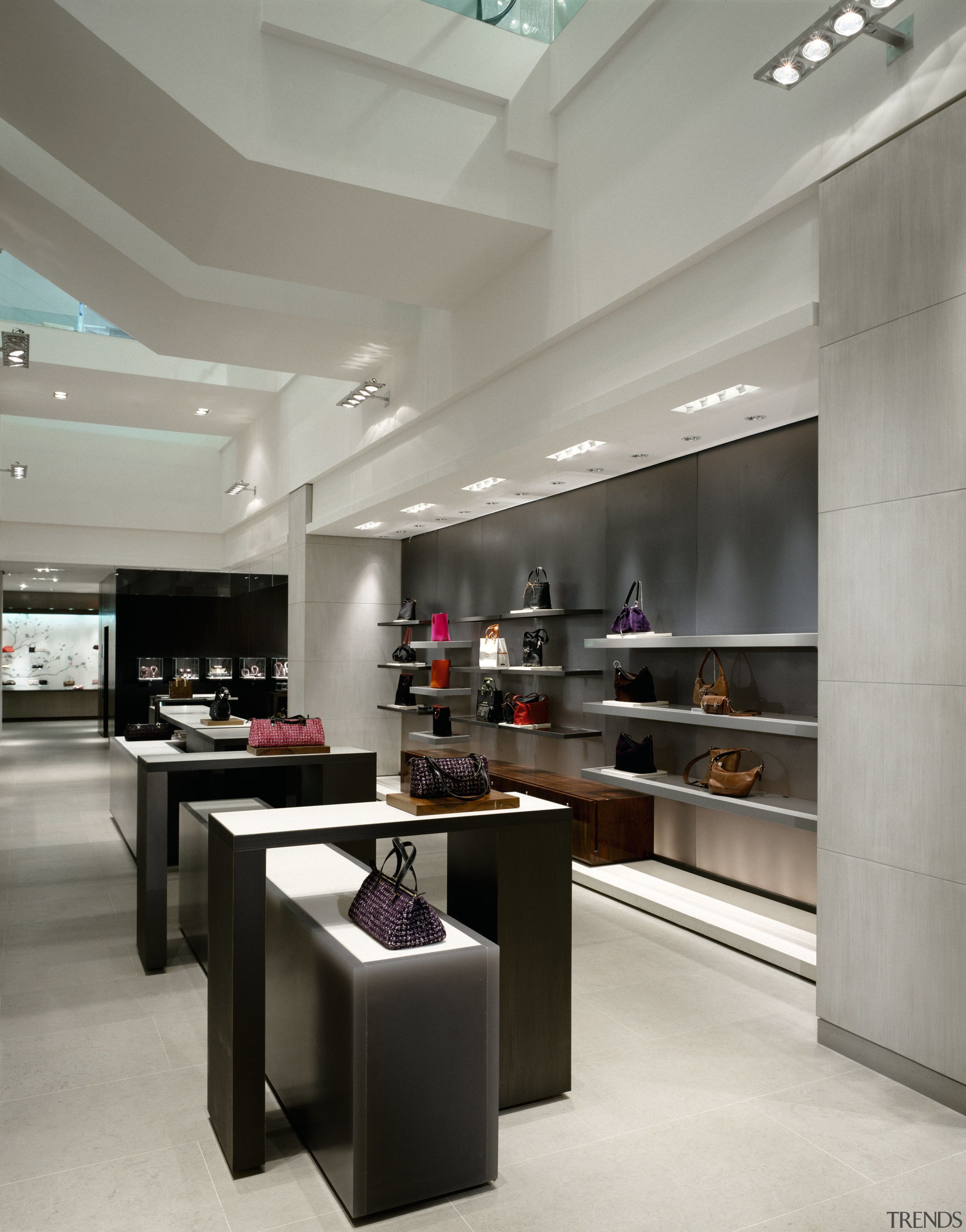 view of the department store with a modern interior design, kitchen, retail, gray