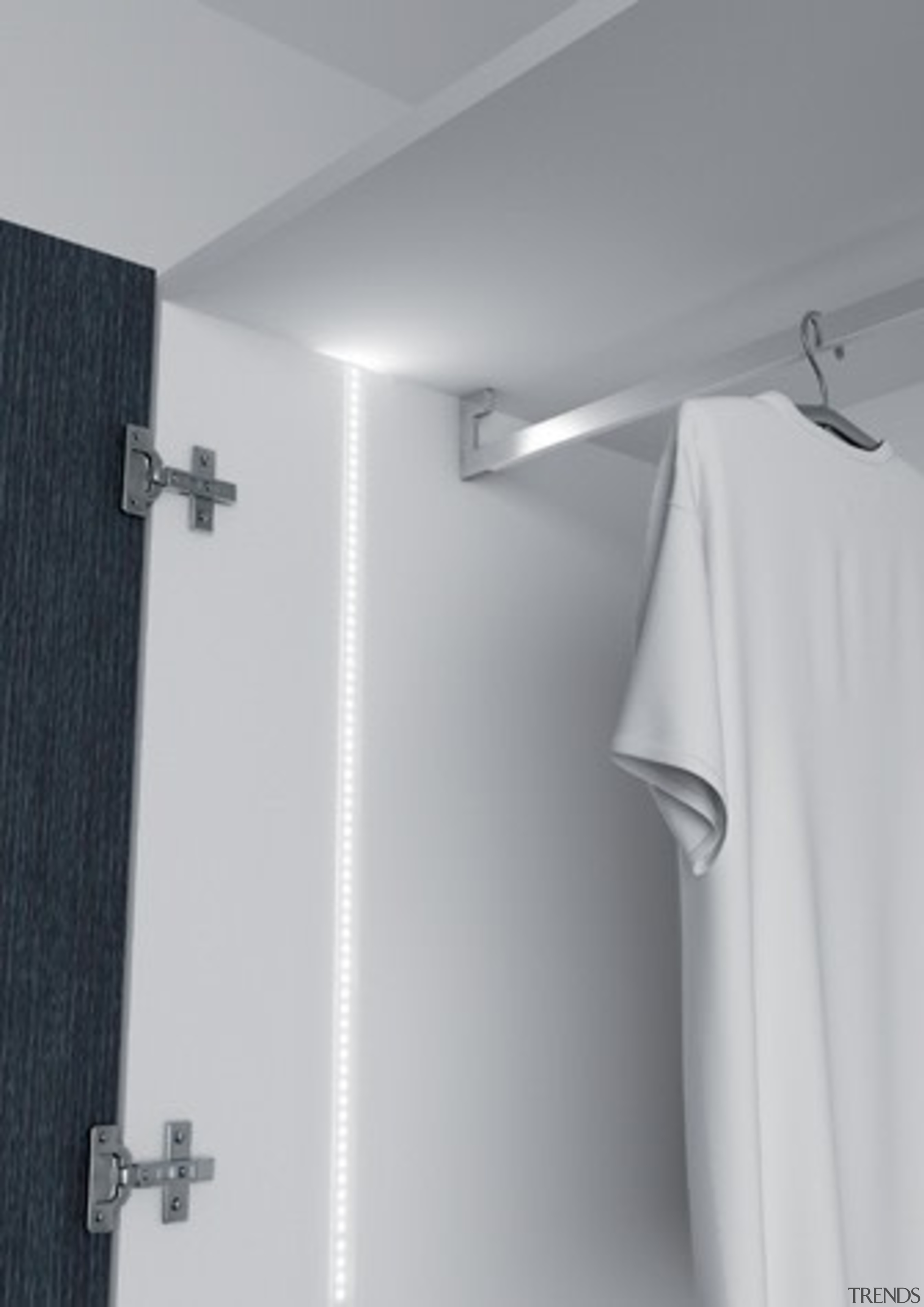 Domus Line String LED Profile Designed in Italy to angle, bathroom, light, plumbing fixture, product design, shower, tap, wall, gray