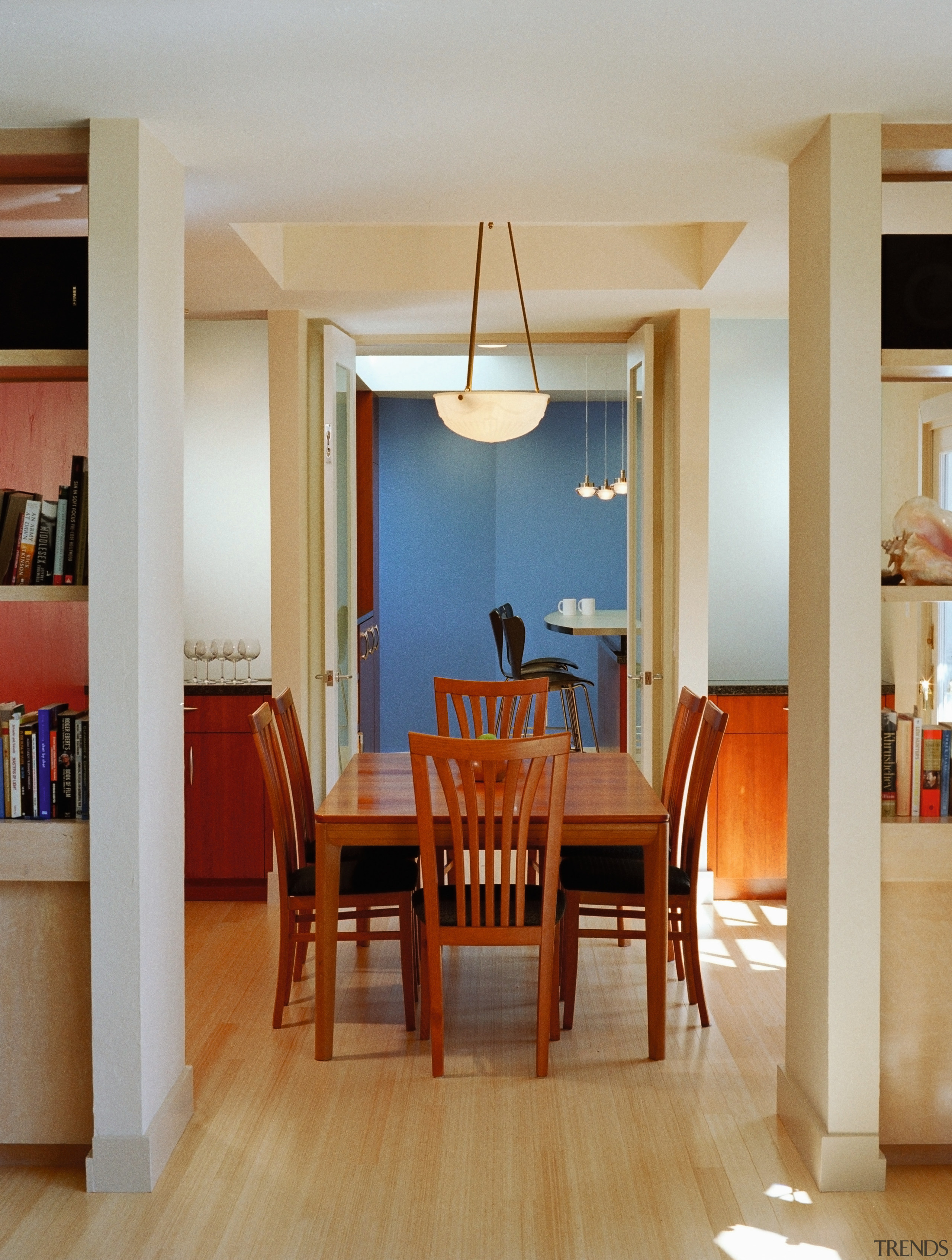 A view of the Dining room featuing table ceiling, chair, dining room, floor, flooring, furniture, hardwood, interior design, living room, room, table, wood flooring, gray, brown