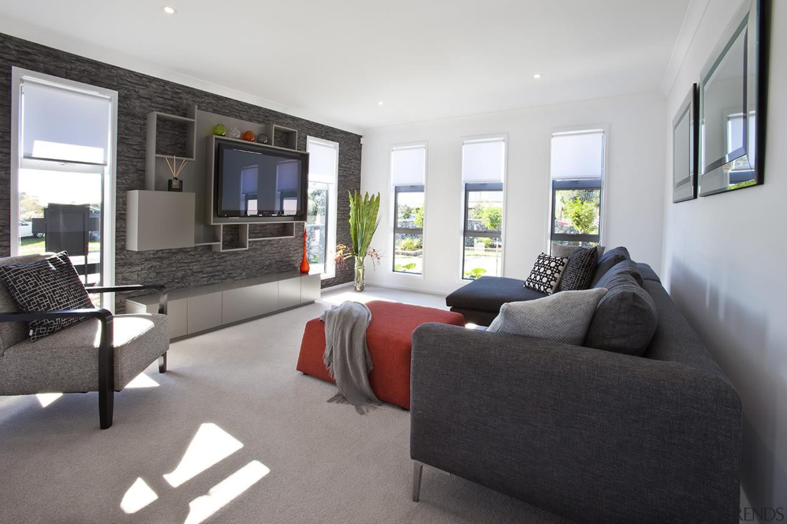 For more information, please visit www.gjgardner.co.nz home, house, interior design, living room, property, real estate, room, white, black, gray