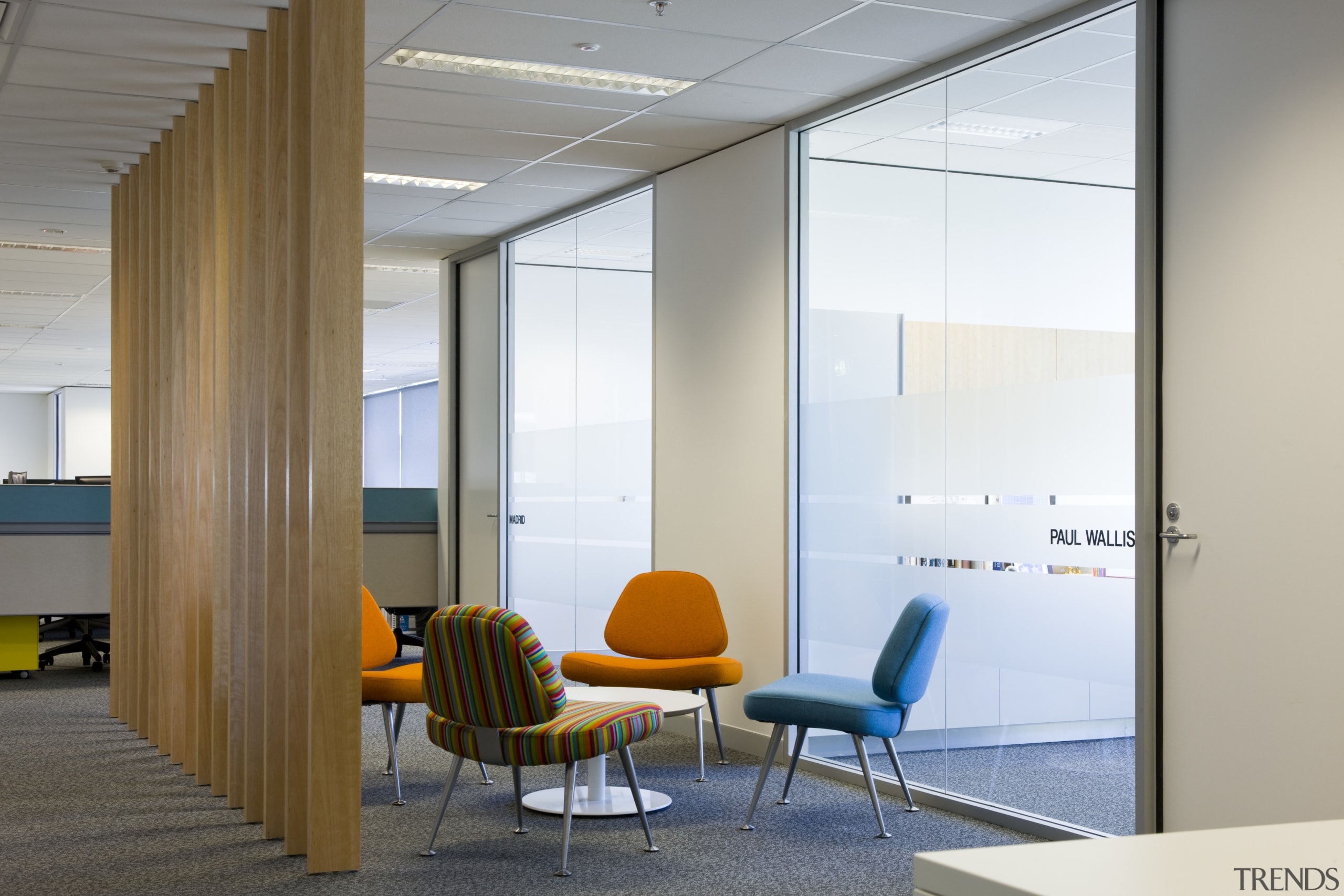 Interior view of the ARUP offices in Brisbane ceiling, glass, interior design, office, wall, window, gray, white