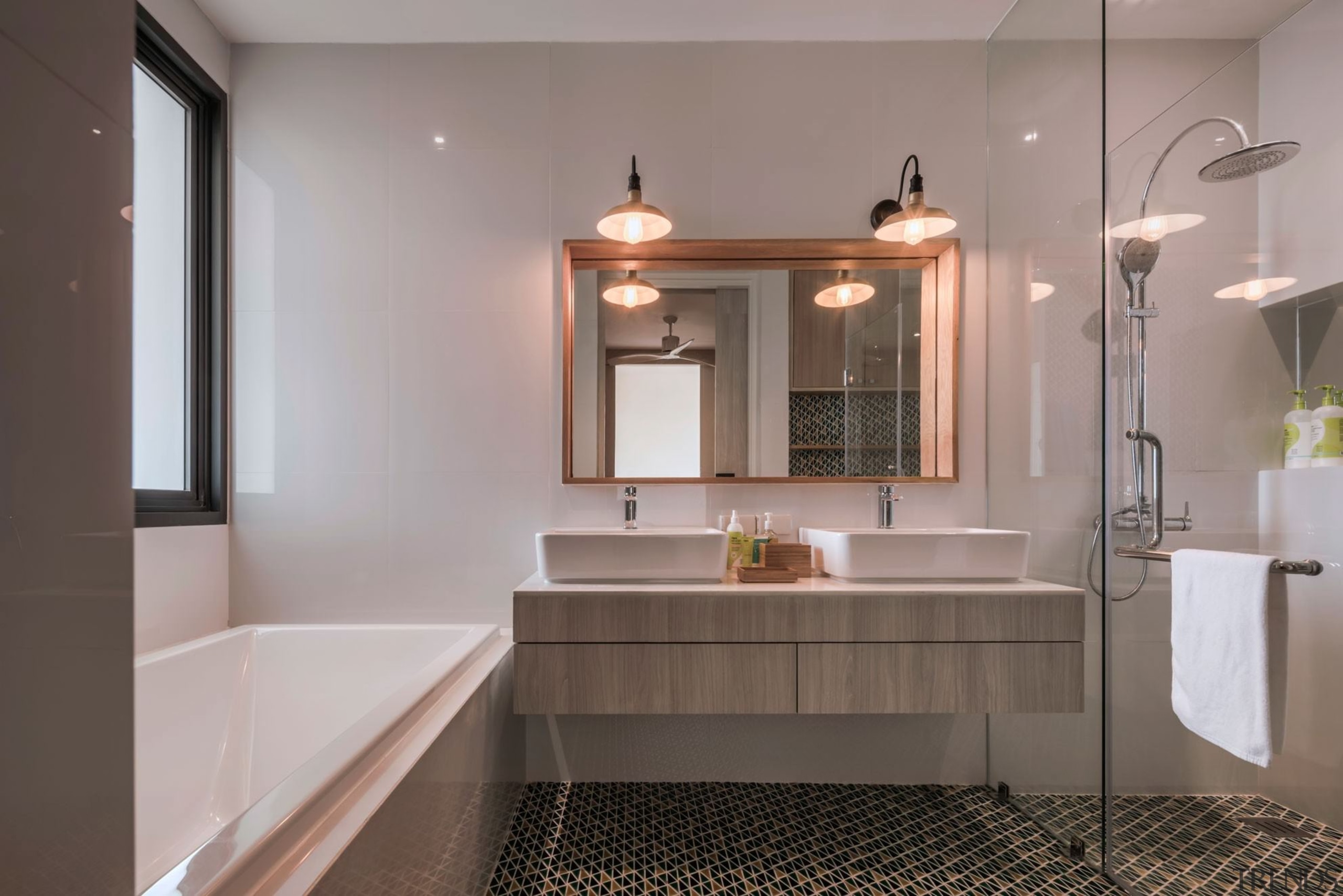 This bathroom makes the most of the available bathroom, home, interior design, room, sink, gray