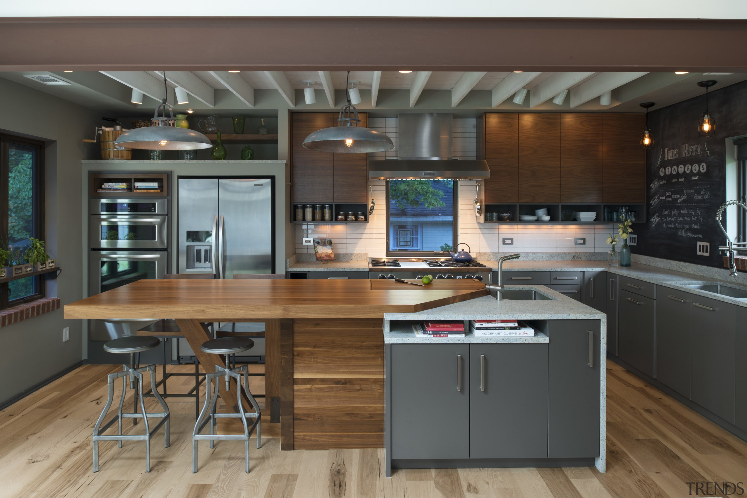 Simple cabinet frames, an efficient use of space cabinetry, countertop, hardwood, interior design, kitchen, brown, black