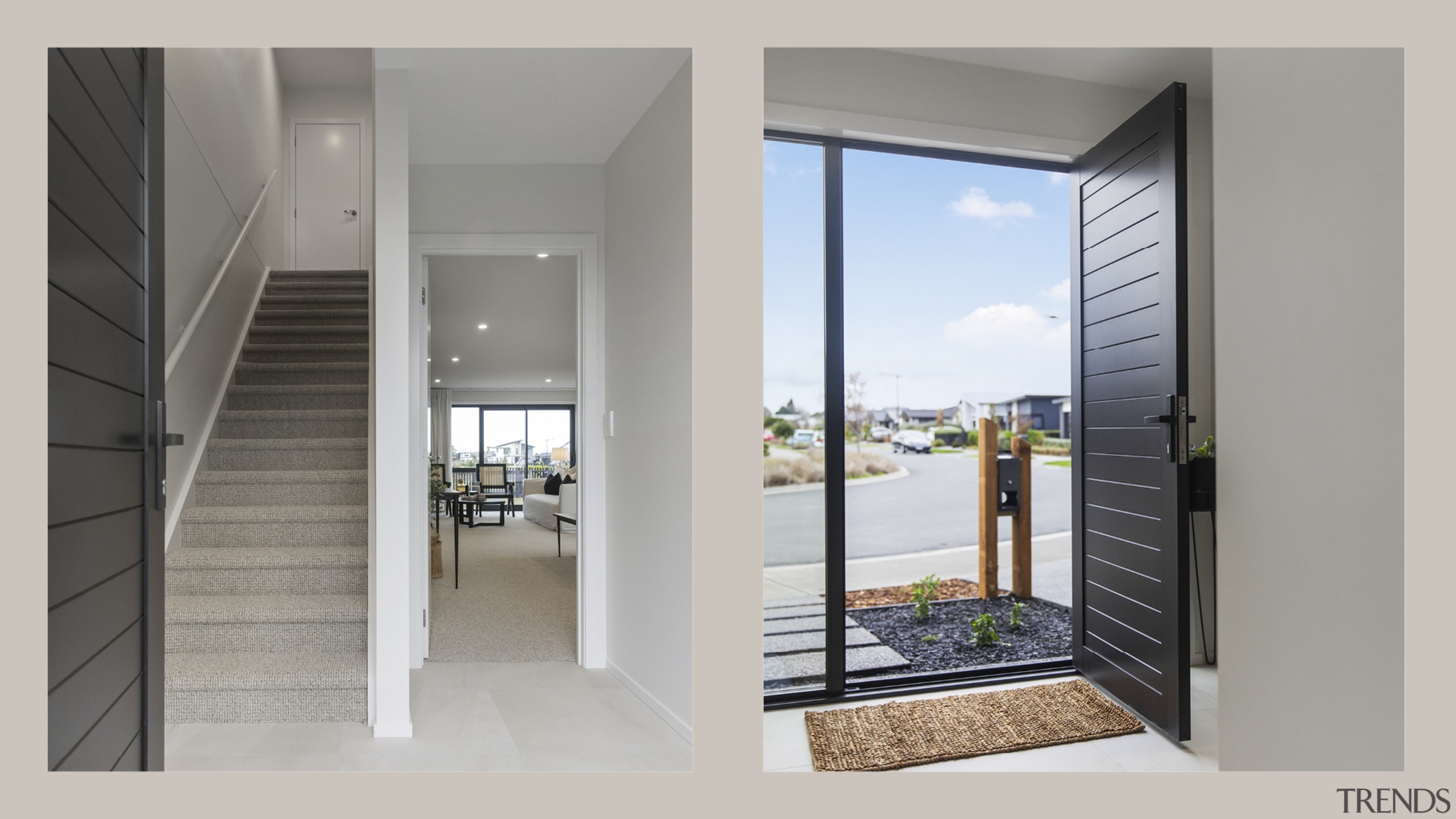 Entering the front door, the ground floor-sized living 