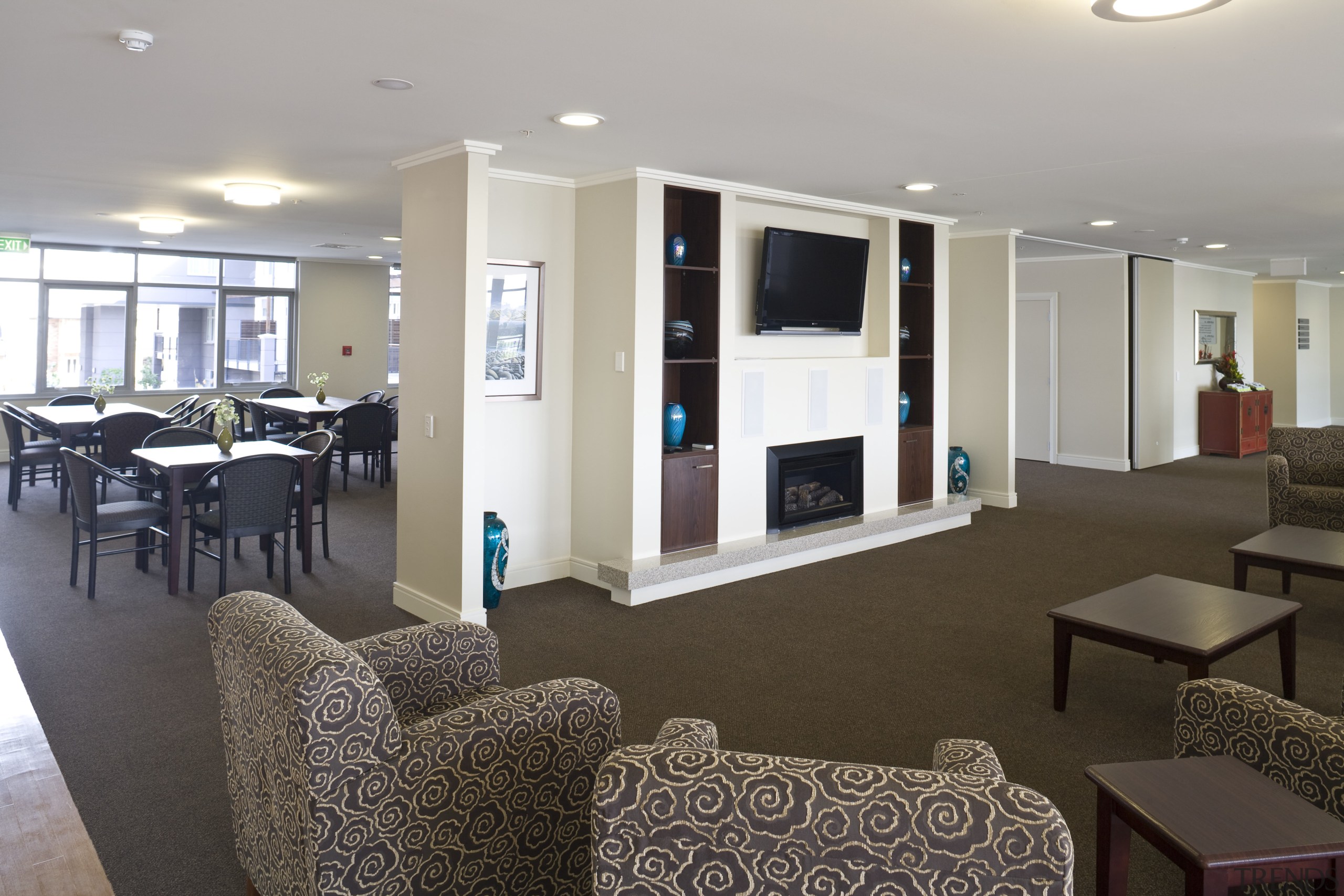 View of a lounge area at Summerset by floor, flooring, interior design, lobby, real estate, room, gray