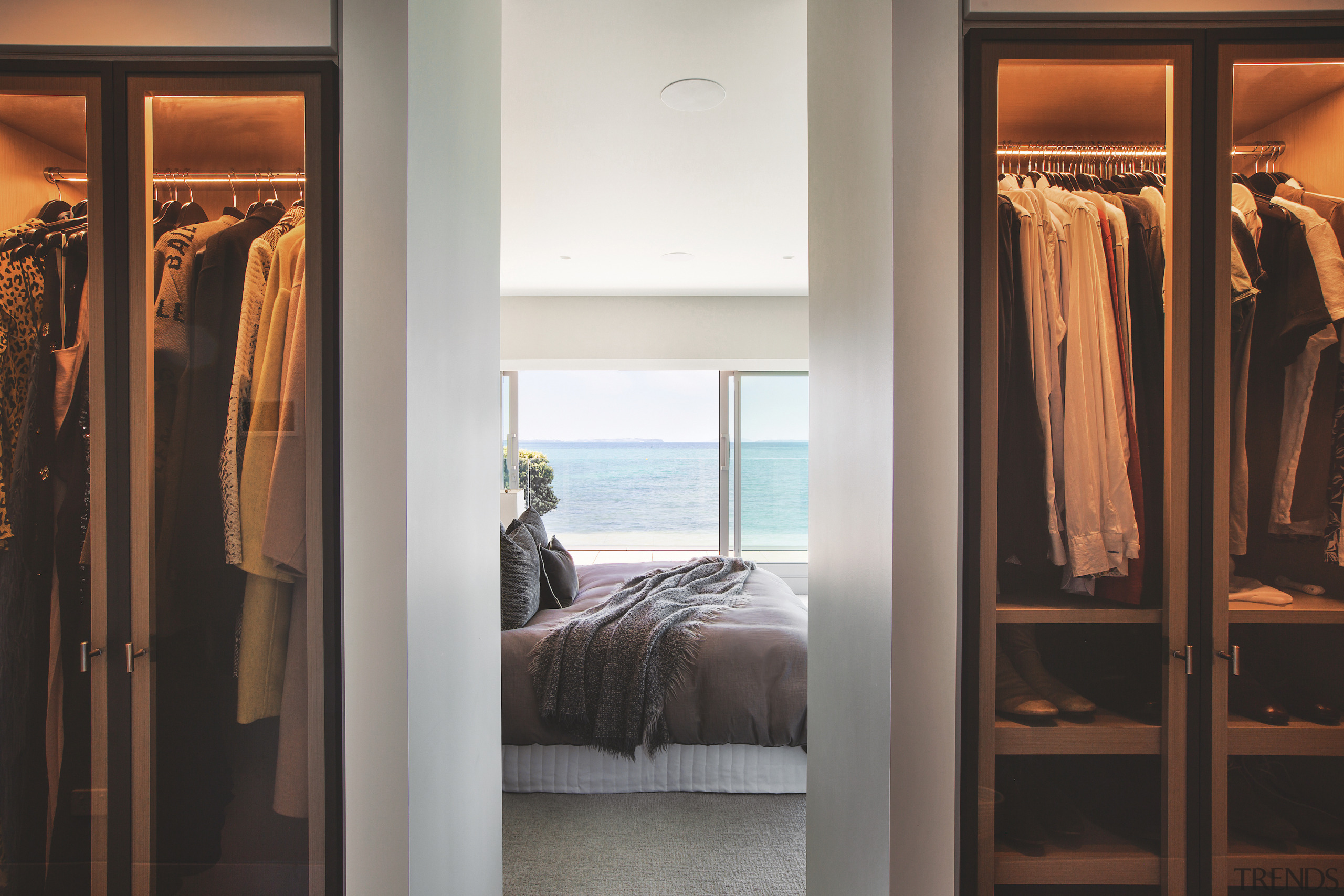 The walk-in robe – jackets to the left, 