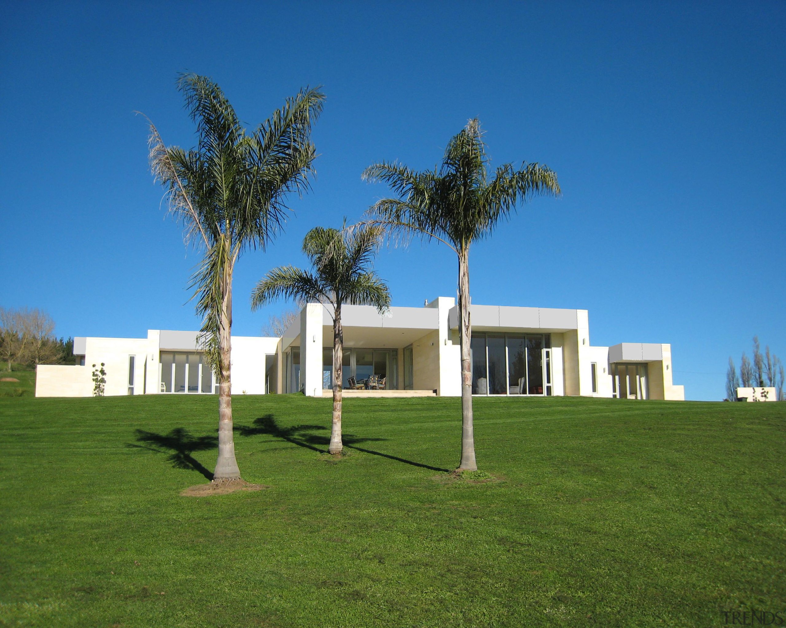 Large country house designed by ADNZ member Mark architecture, estate, facade, farmhouse, grass, home, house, land lot, lawn, plant, property, real estate, residential area, sky, tree, villa, brown