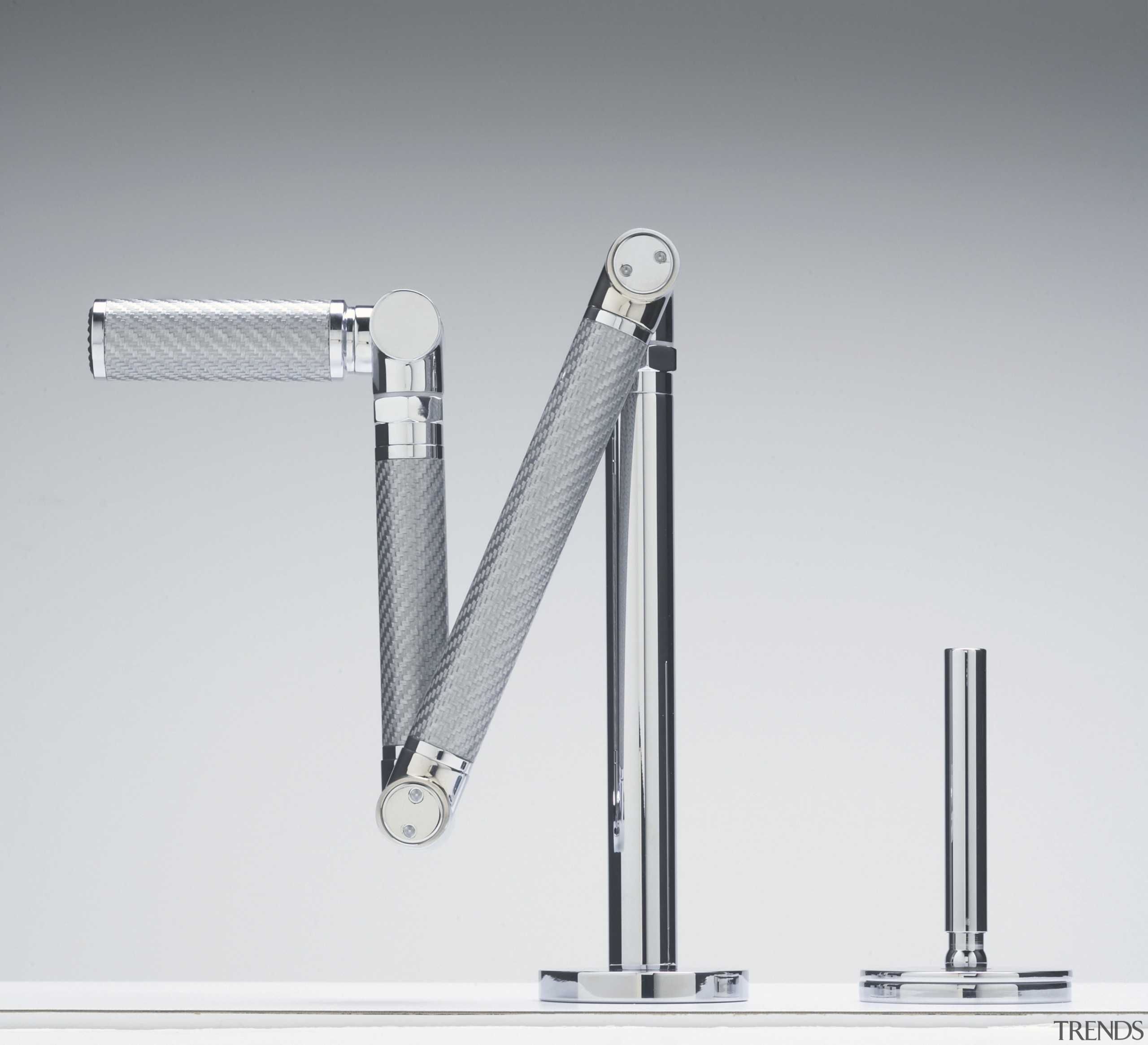 Image of Kohler's new 8 Degree stainless steel plumbing fixture, product, product design, tap, white