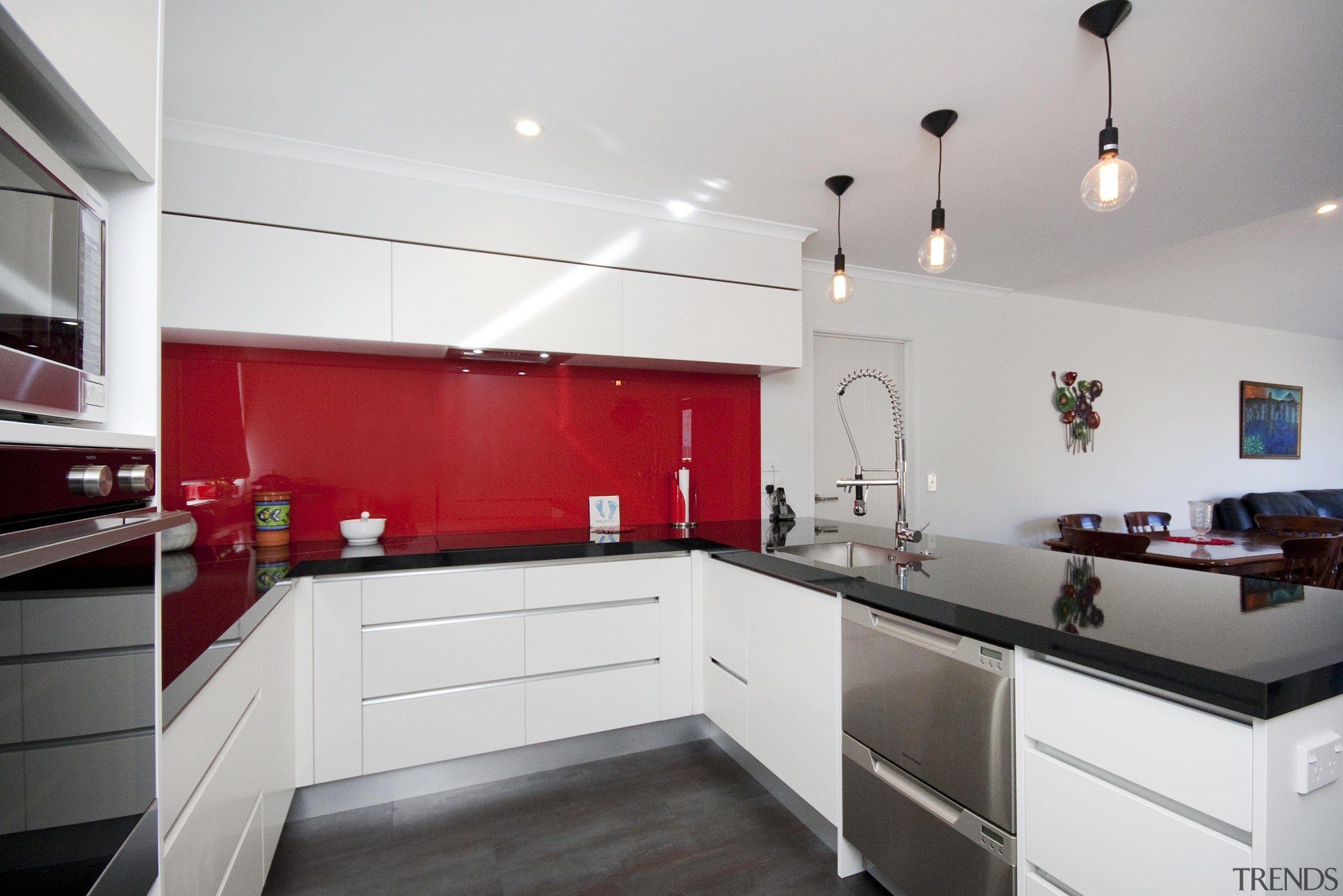 This town house built by Fowler Homes Taranaki cabinetry, countertop, cuisine classique, interior design, kitchen, real estate, room, gray