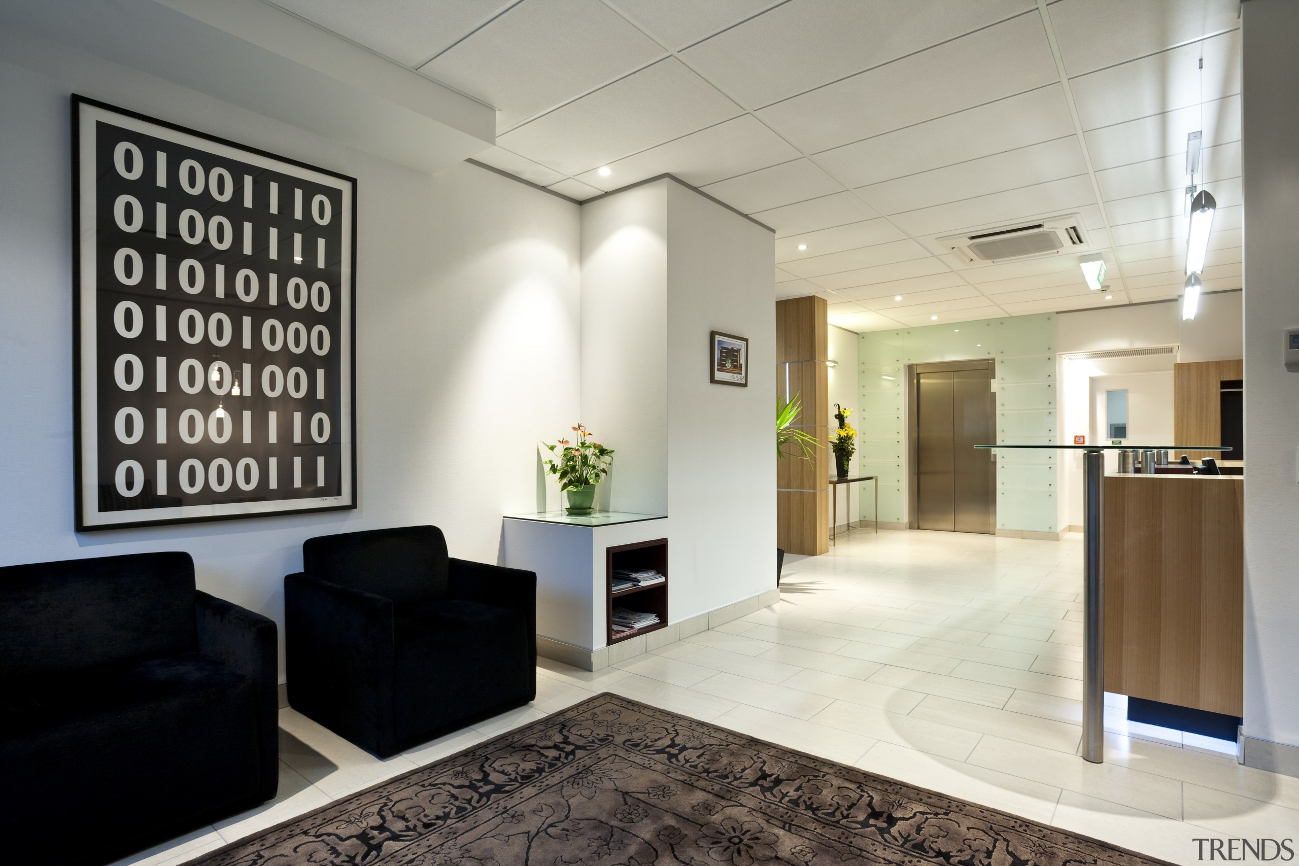 White Fox &amp; Jones, Christchurch - White Fox ceiling, floor, flooring, interior design, lobby, office, real estate, gray