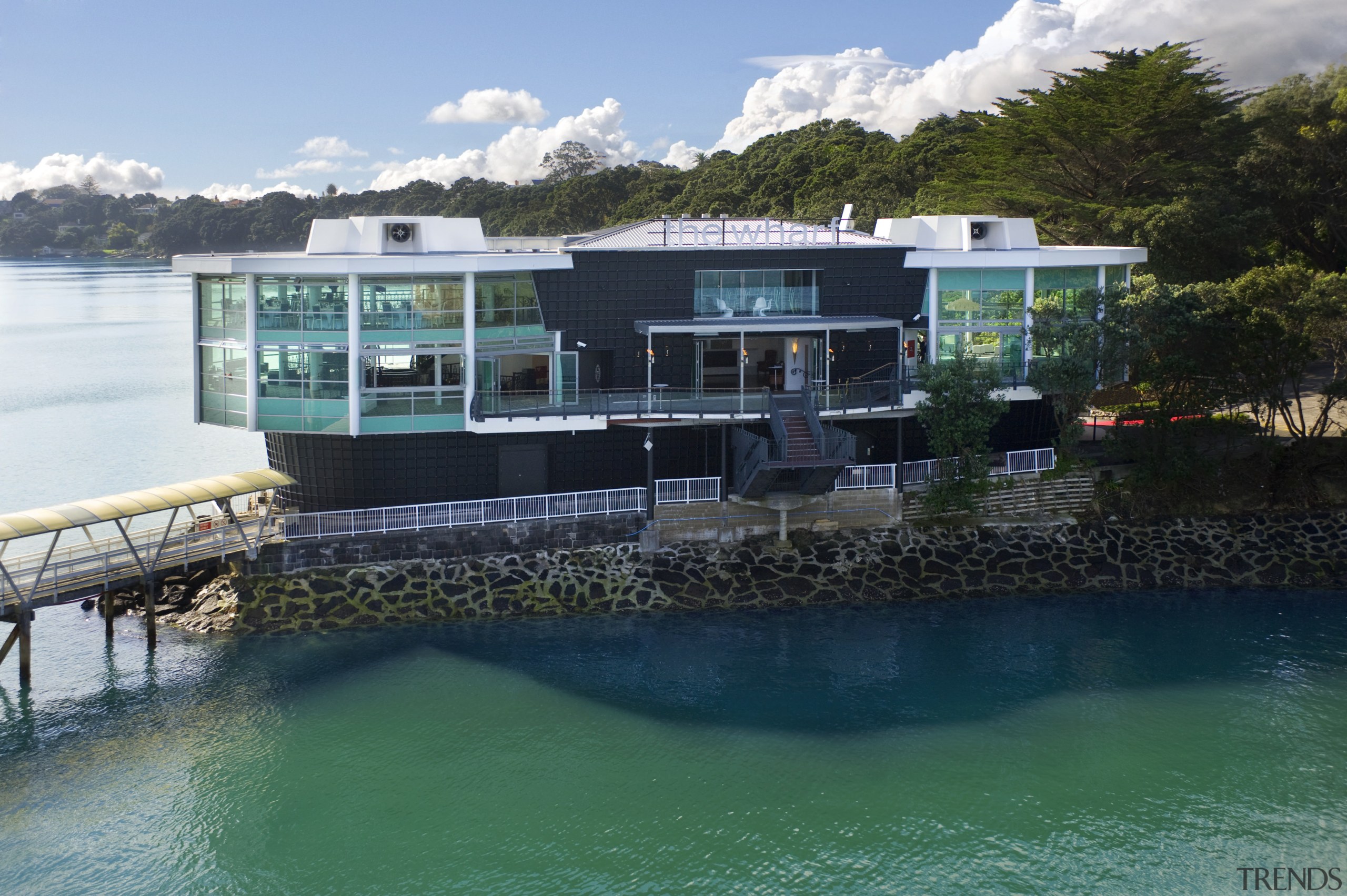 Resene Lumbersider Cool Colour was used in the estate, home, house, leisure, property, real estate, resort, swimming pool, villa, water, water transportation, waterway, teal