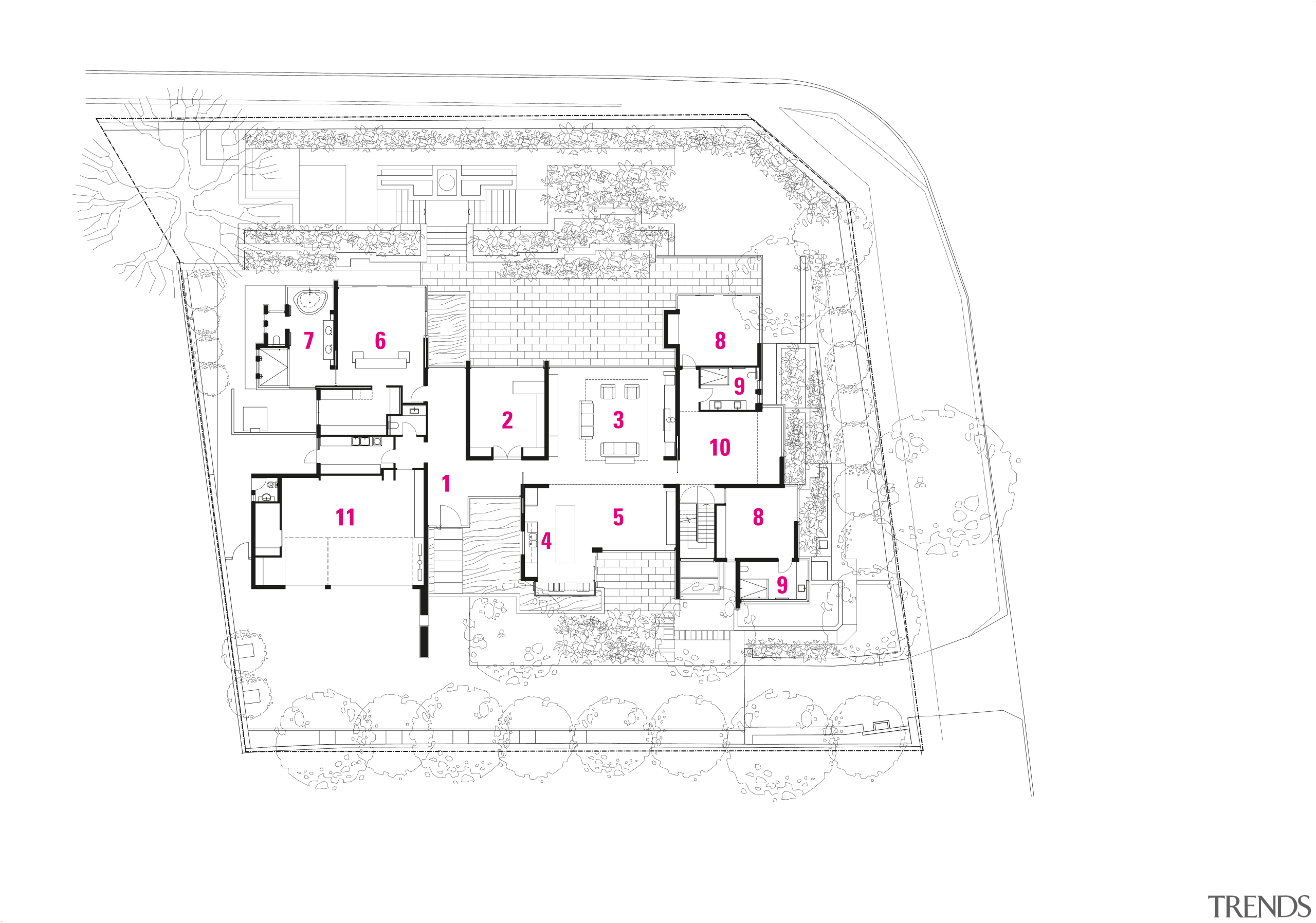 This house was designed by architect Martin Grounds architecture, area, design, diagram, drawing, floor plan, line, plan, product, product design, structure, white