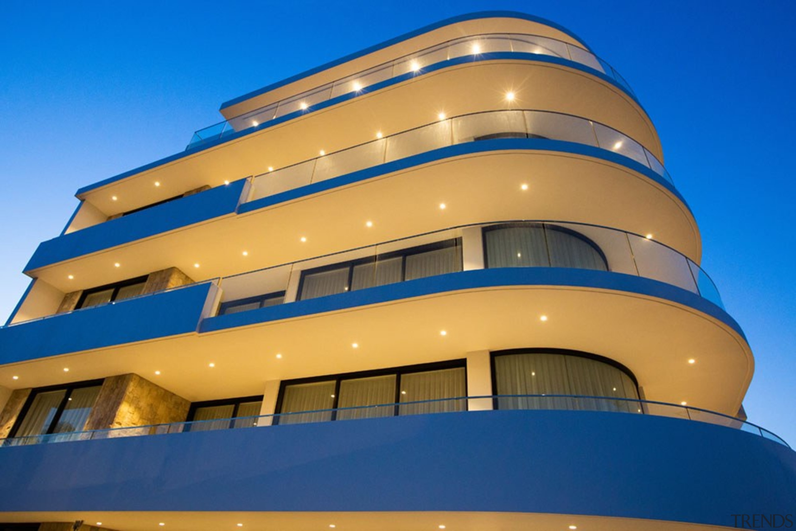 Soul Apartments 4 - architecture | balcony | architecture, balcony, building, commercial building, facade, material property, naval architecture, property, real estate, blue, orange