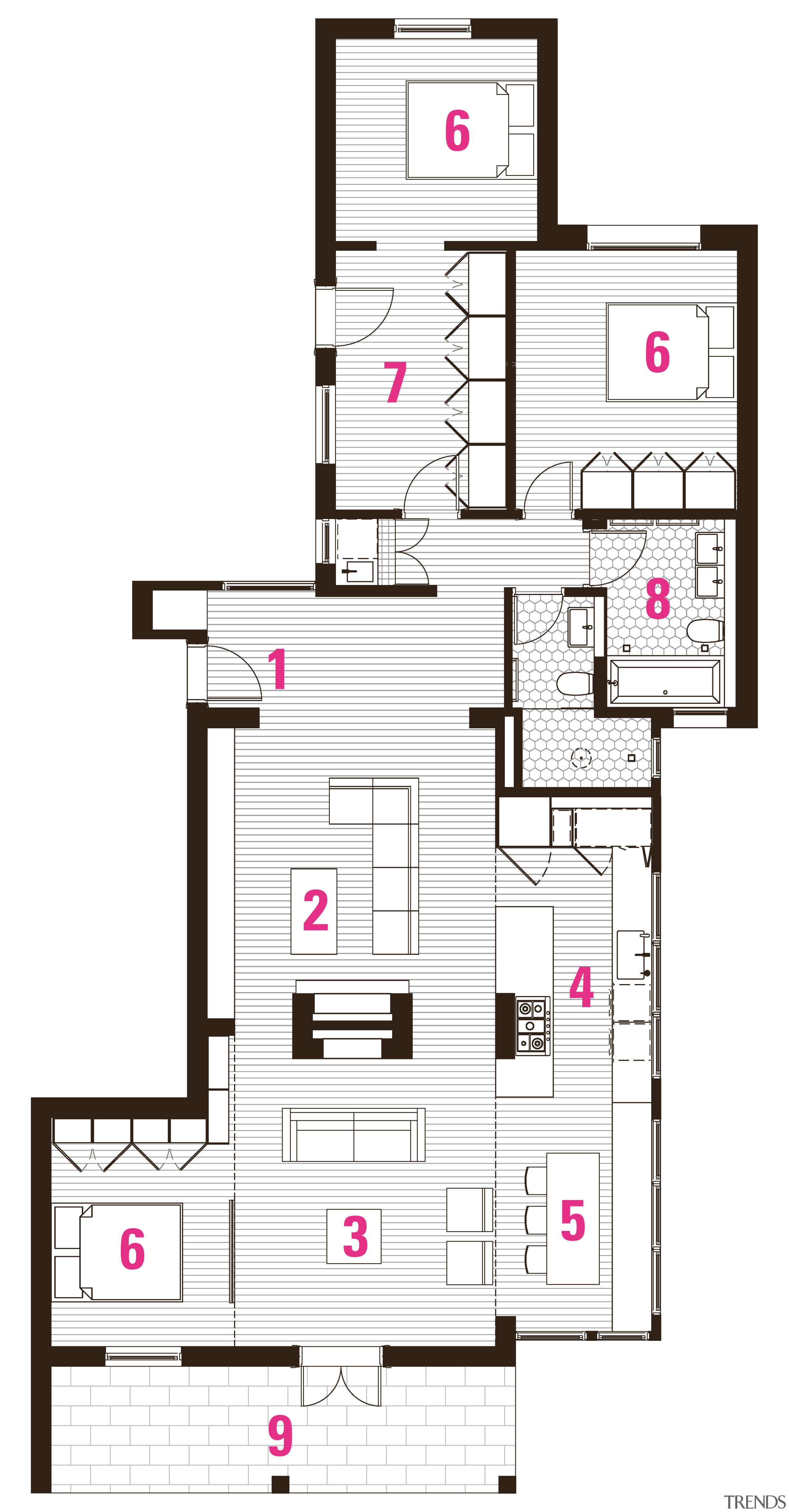 1 entry, 2 family room, 3 living room, area, design, floor plan, line, plan, product, product design, white