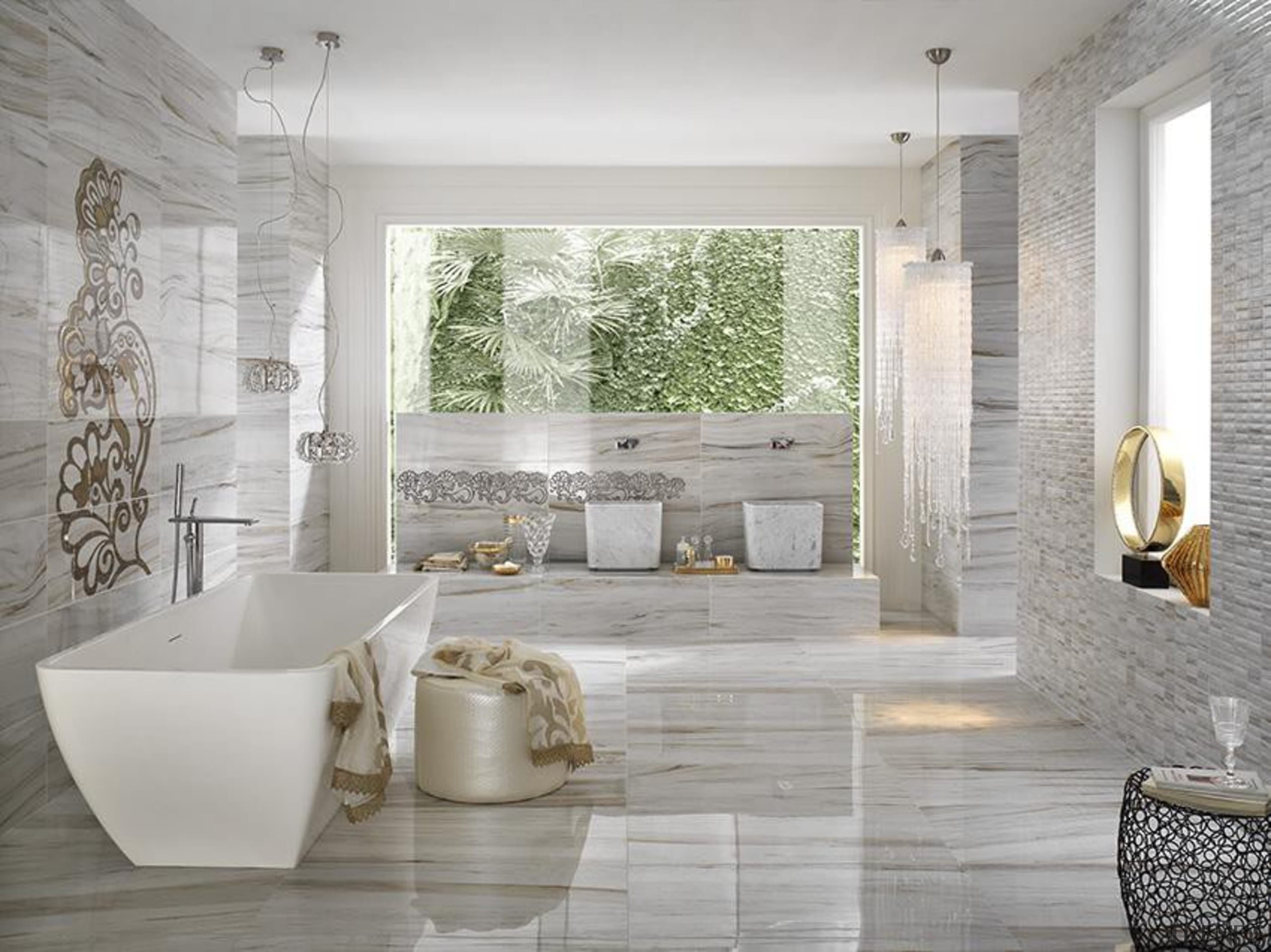 Marmi Imperiali - Zebrino Gold - Marmi Imperiali bathroom, ceramic, floor, flooring, home, interior design, living room, plumbing fixture, tap, tile, wall, gray