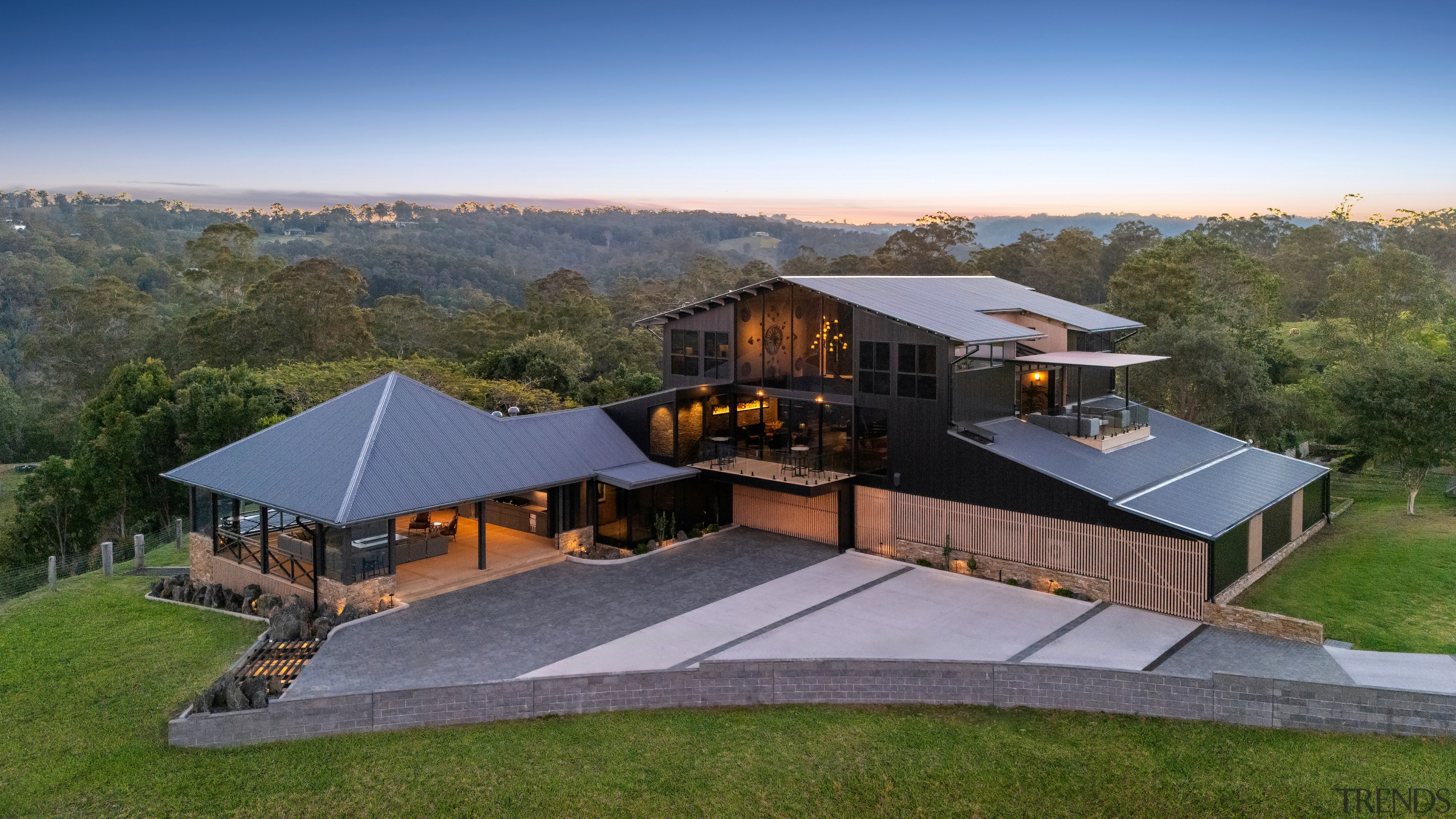 Guest house with featured kitchen at left and 