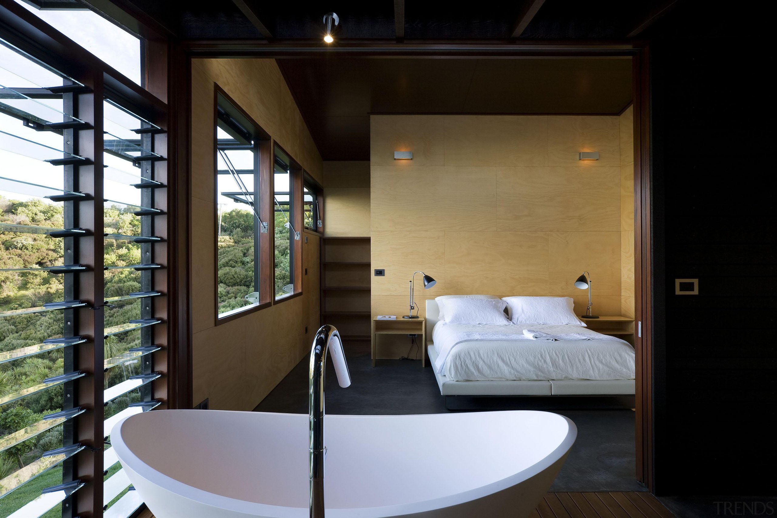 Waiheke Island, Auckland - Owhanake Bay - architecture architecture, ceiling, house, interior design, room, black