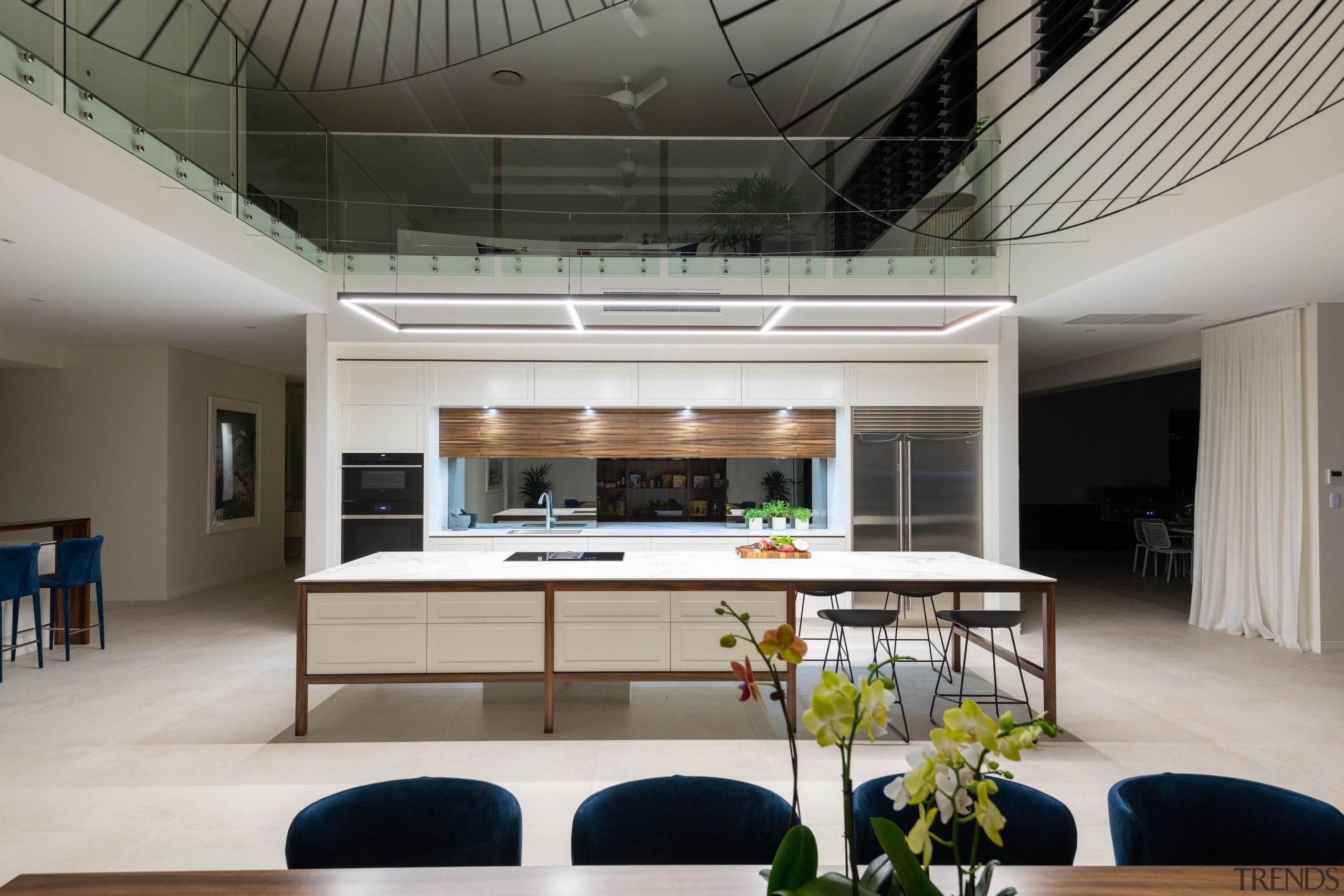 A reflective plinth at the rear of the 