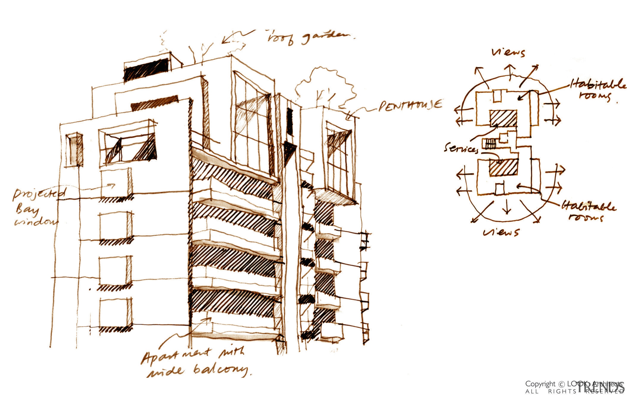 A sketch of the apartments. - A sketch architecture, design, diagram, drawing, font, line, product design, sketch, structure, text, white