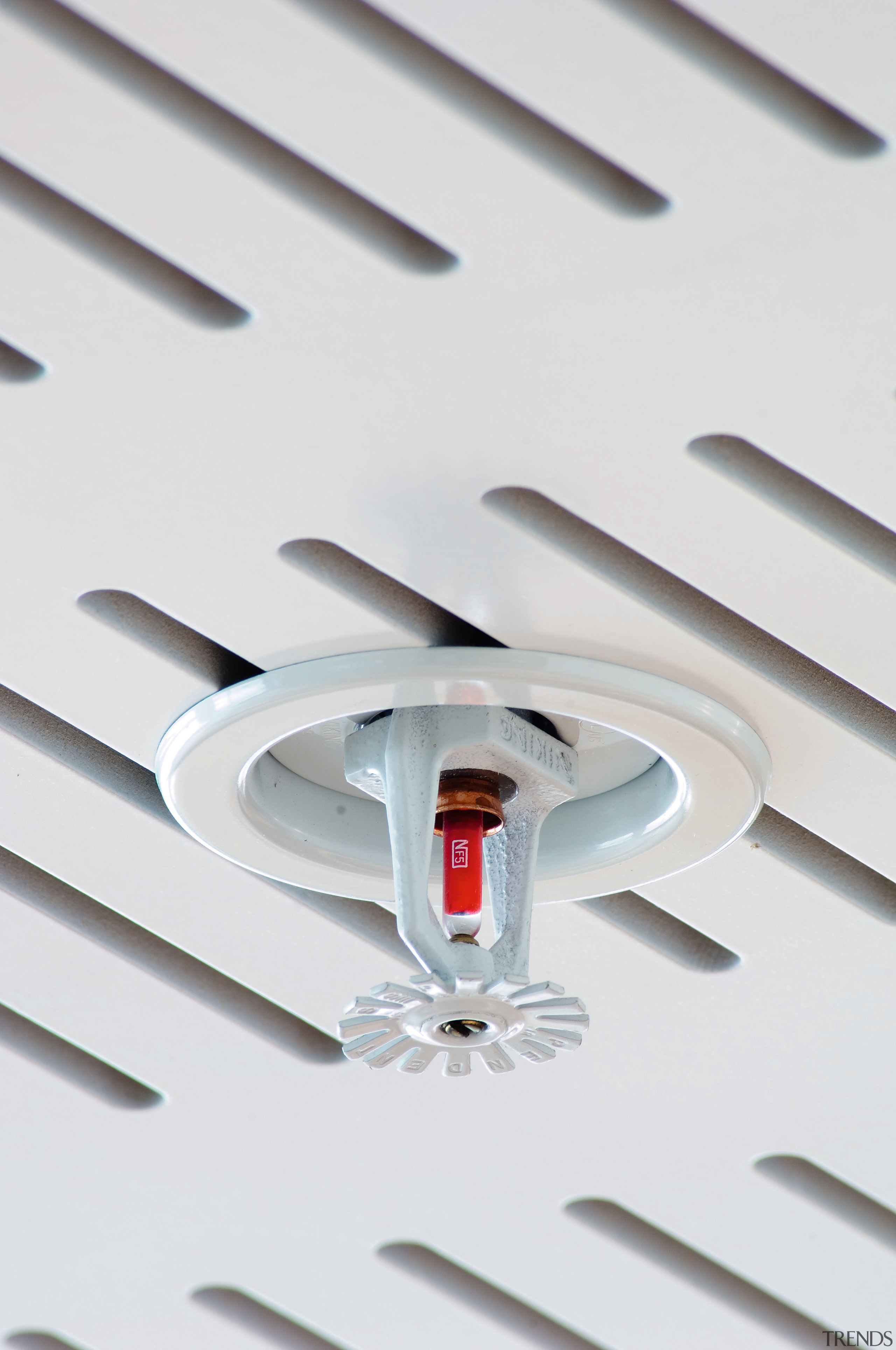 A view of sprinklers witch will activate in line, product design, white