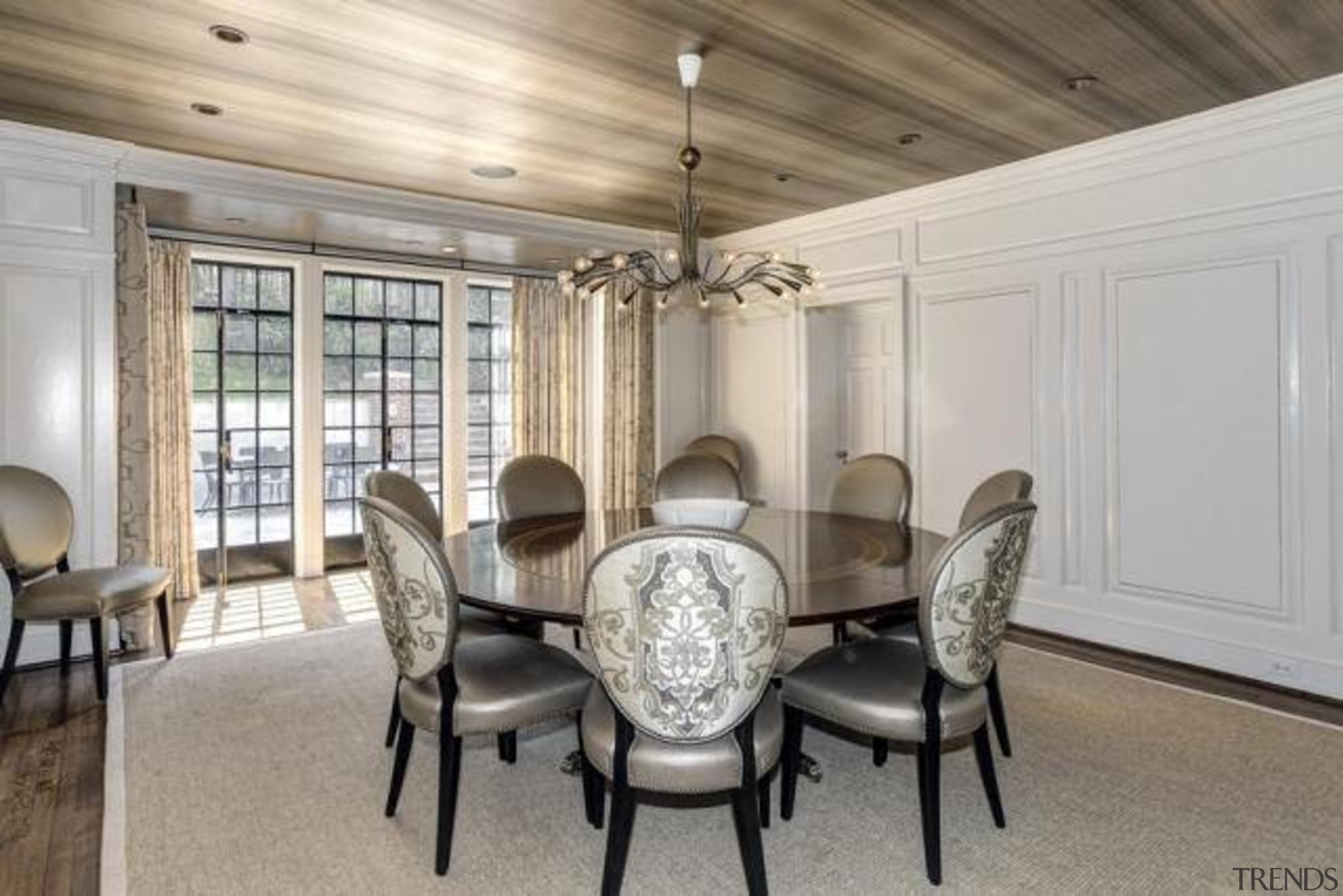 Original story from Trulia ceiling, chair, dining room, estate, floor, flooring, home, interior design, living room, property, real estate, room, table, wall, gray