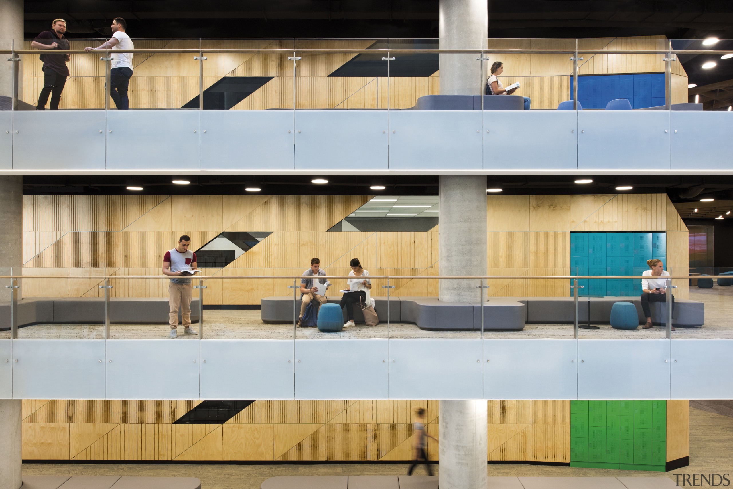 The vertical Western Sydney University campus brings a architecture, wood, gray, orange