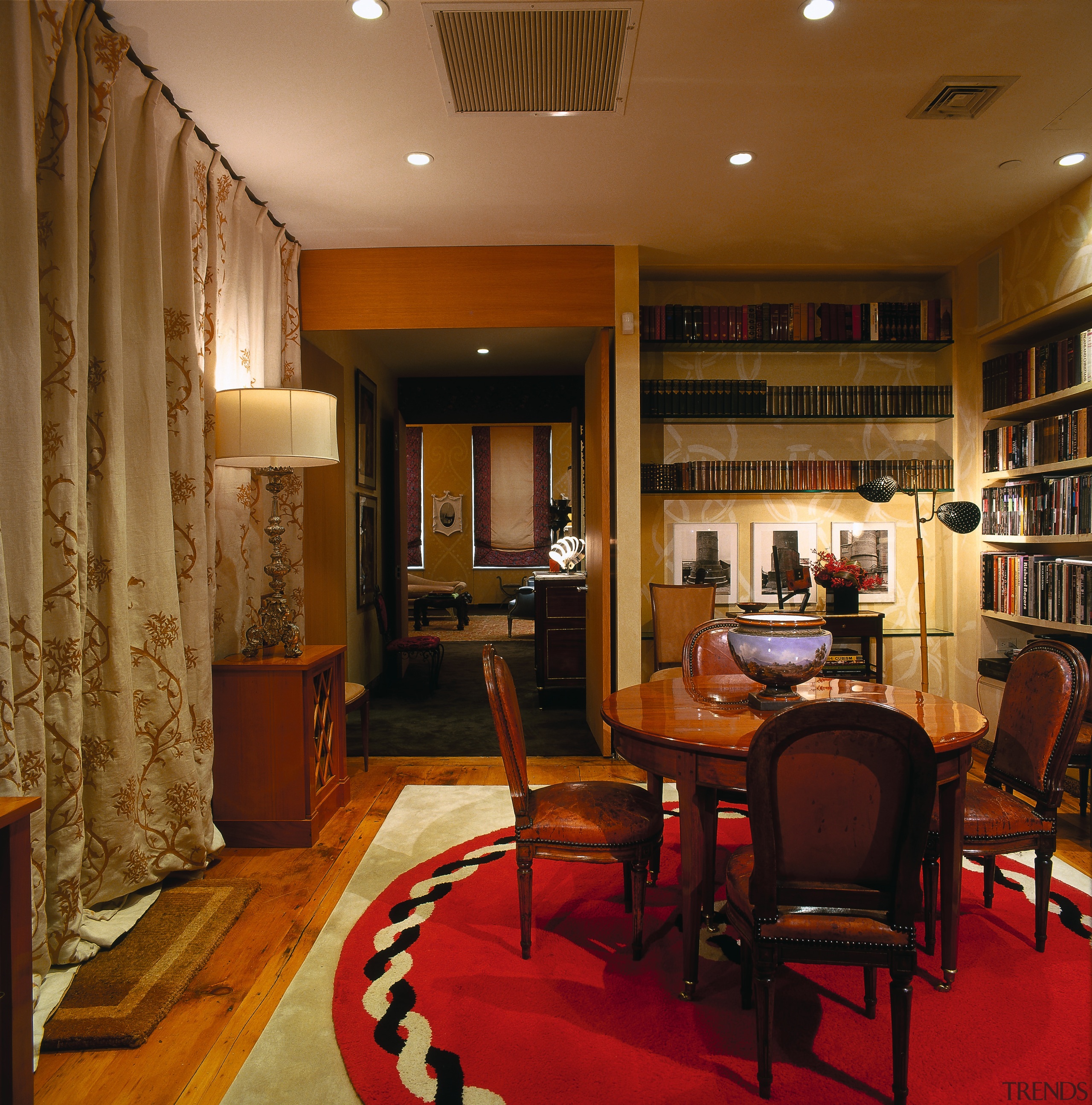 Interior view of this traditional home - Interior ceiling, flooring, furniture, interior design, living room, lobby, room, brown