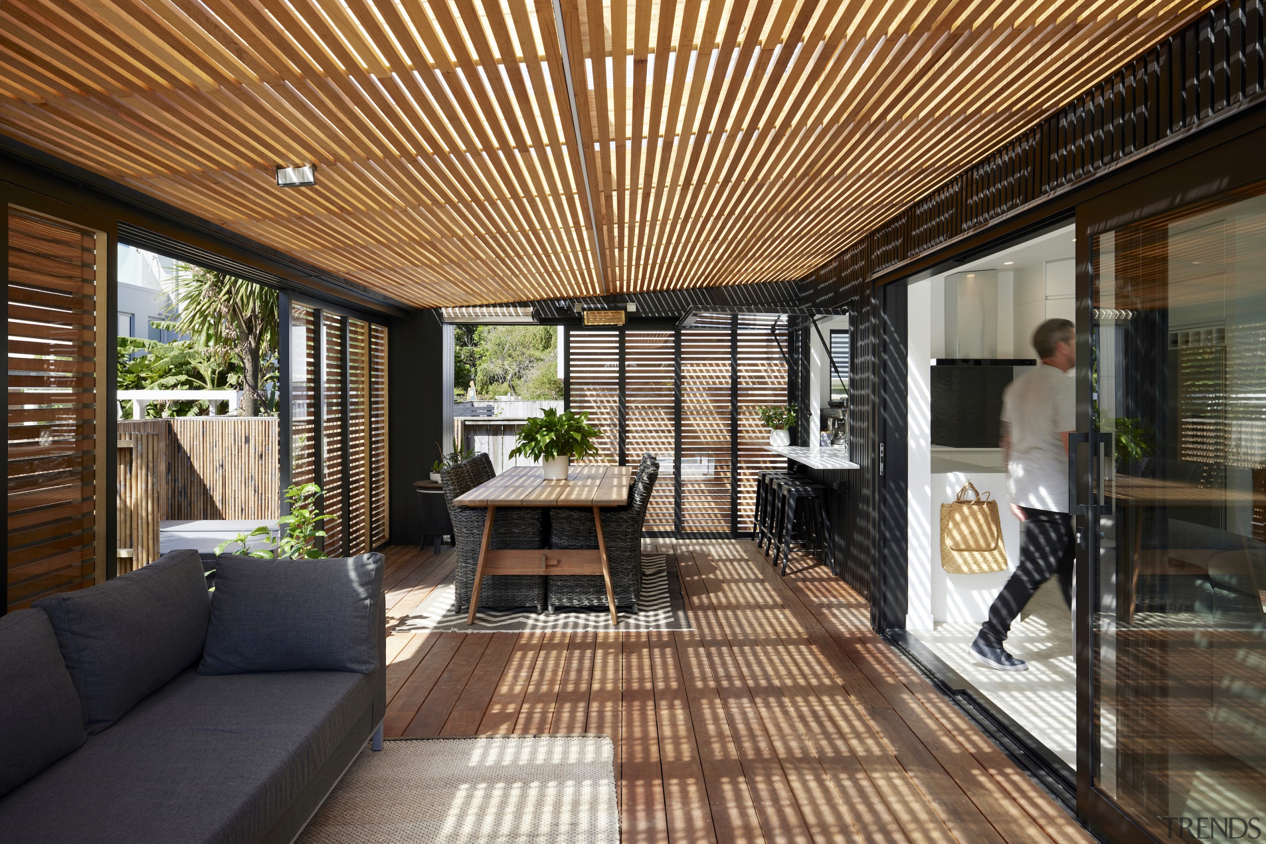 The indoor-outdoor room at the side of the 