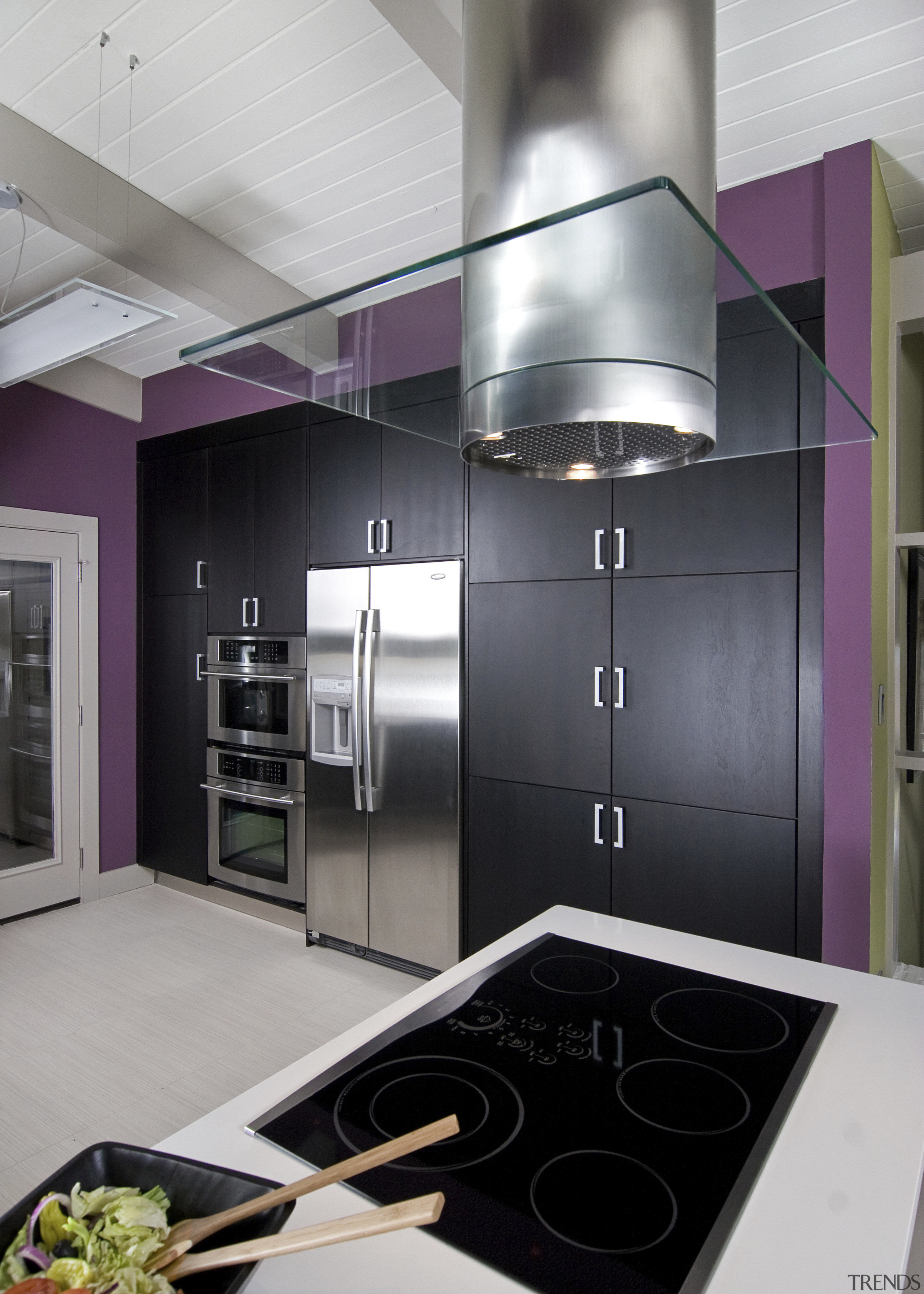 View of a remodeled kitchen which features lavender countertop, home appliance, interior design, kitchen, major appliance, product design, room, gray, black