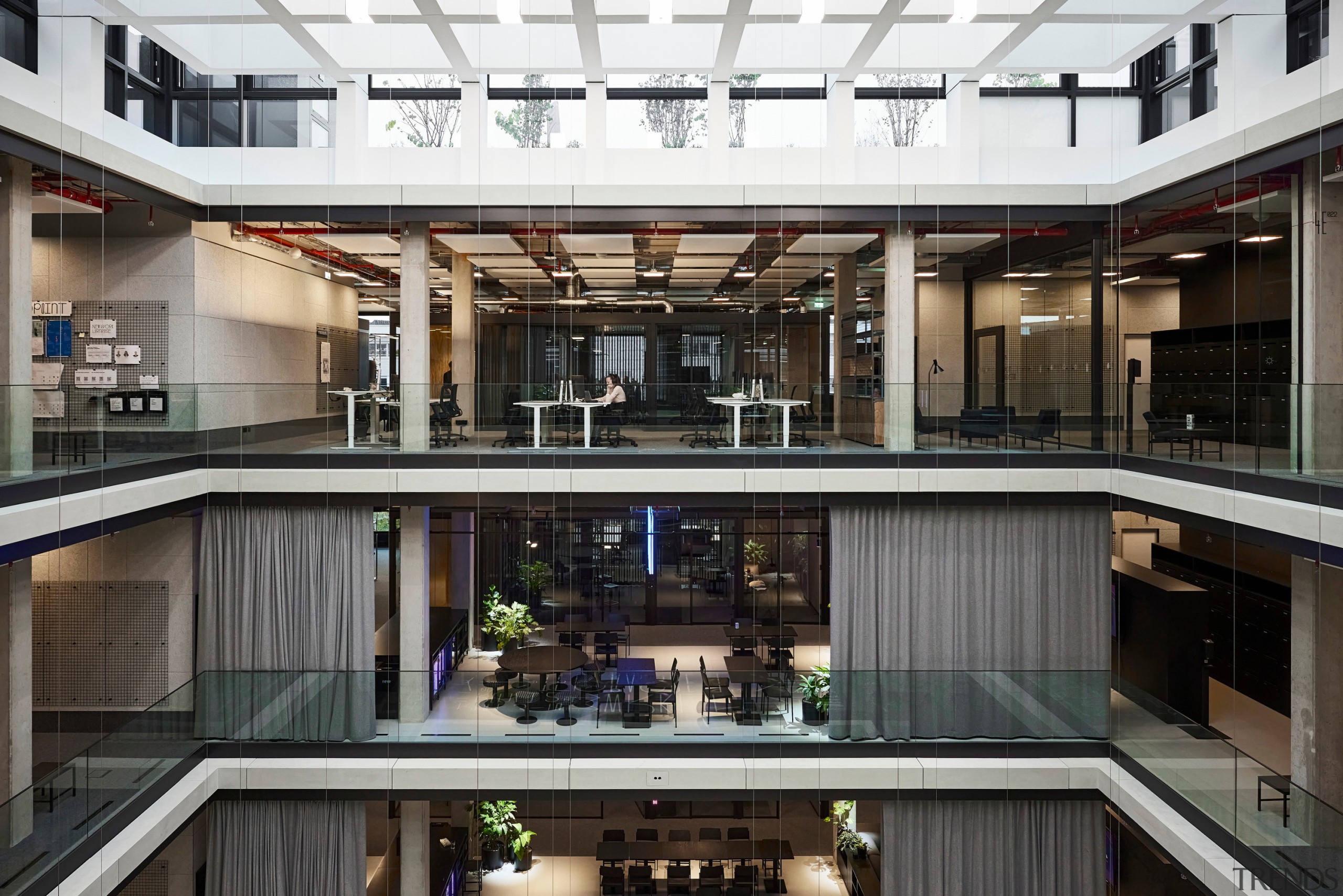 Atrium, view into office floors. - Office uniform 