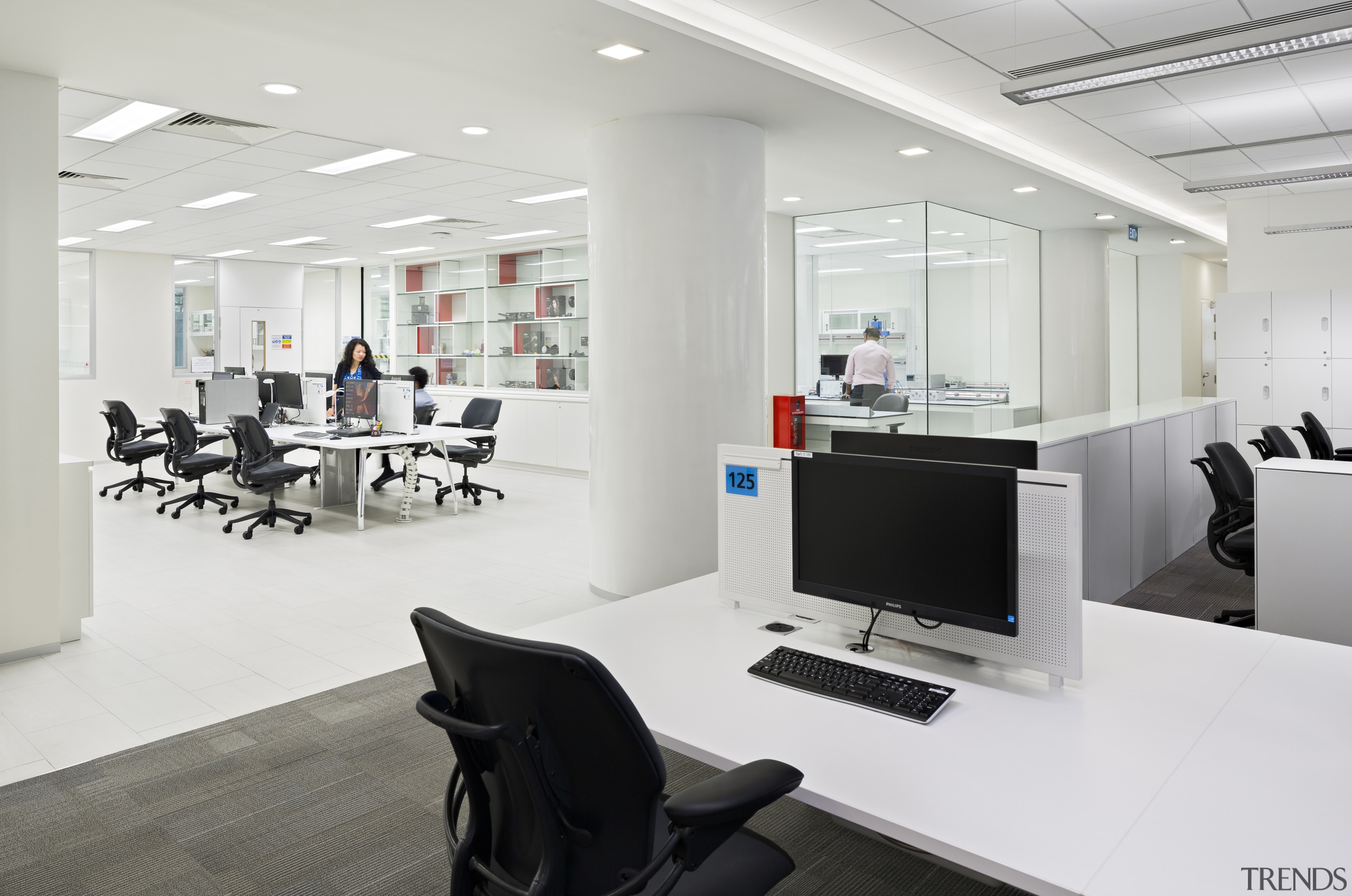 The key objective for the P&amp;G Singapore fit-out interior design, office, product design, white