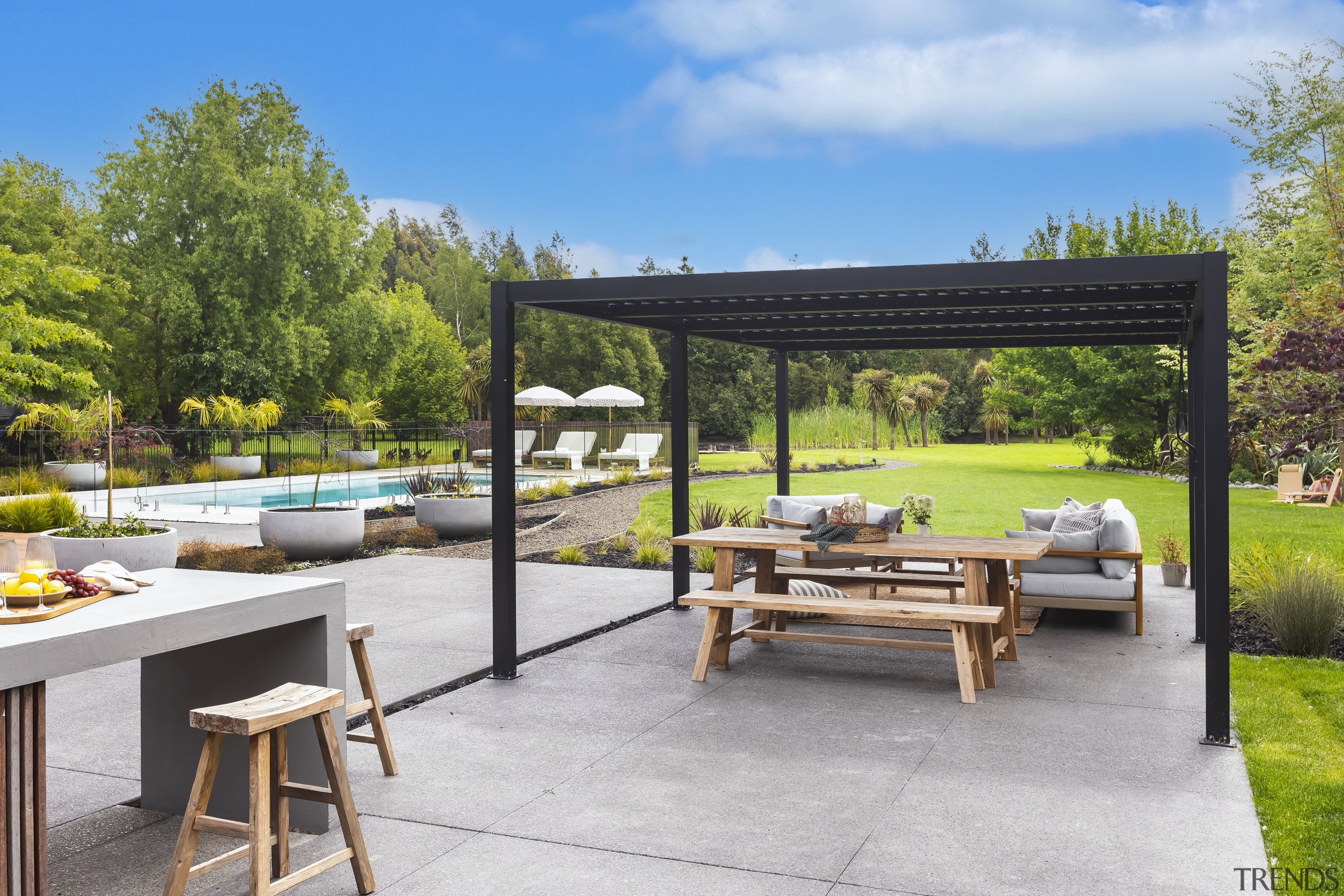 The main entertaining area features a custom Epic-designed 