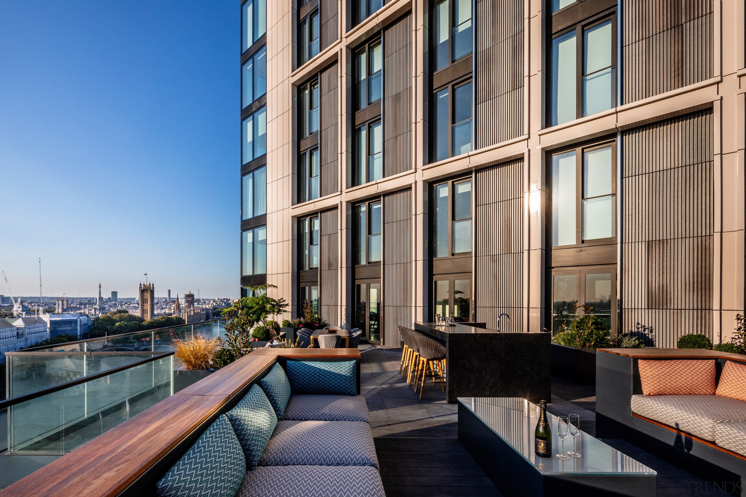 The roof terrace is as elegant and stylish 