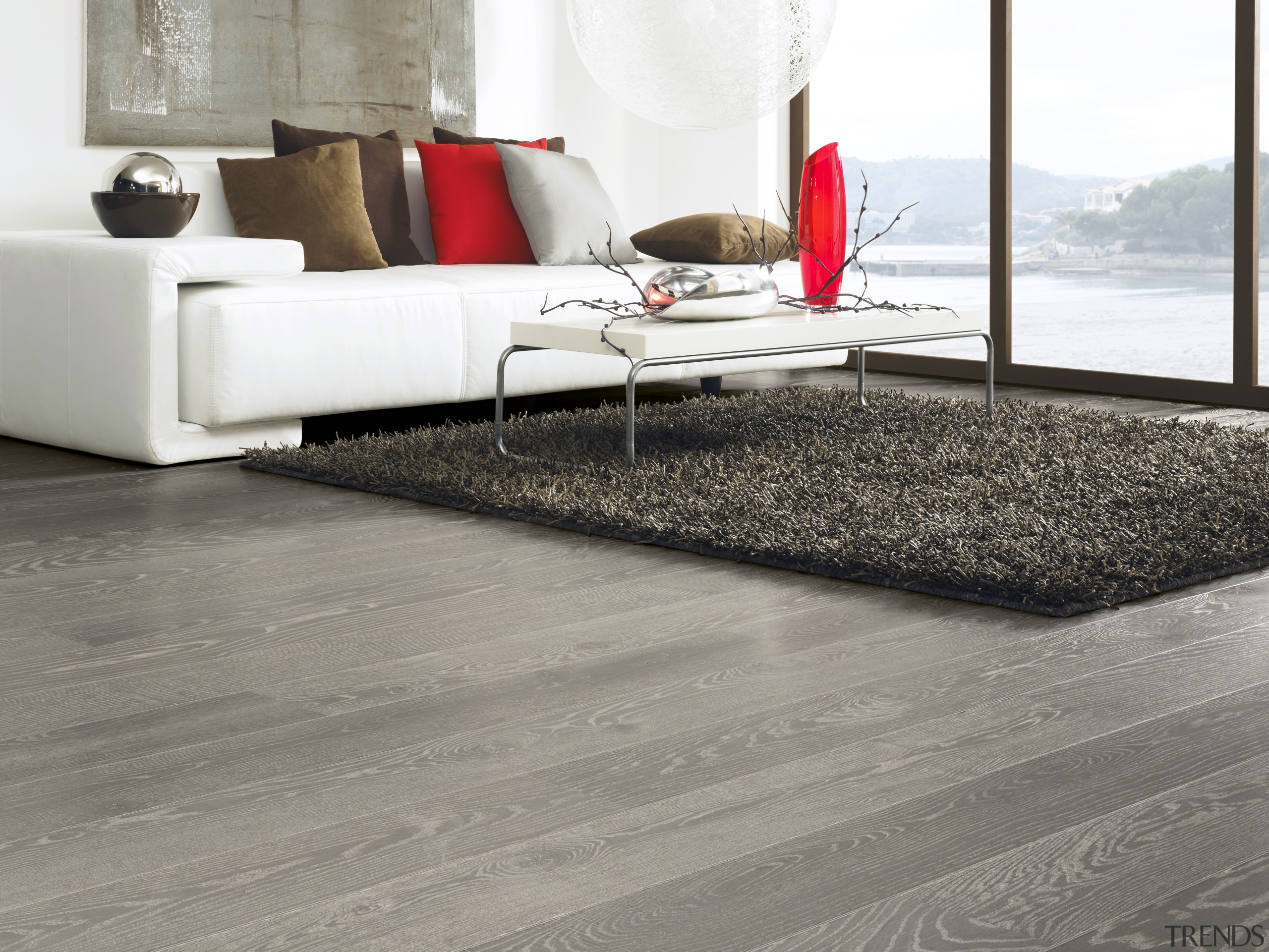 View of laminate flooring from Tarkett Australia. - floor, flooring, hardwood, interior design, laminate flooring, tile, wood, wood flooring, gray, white