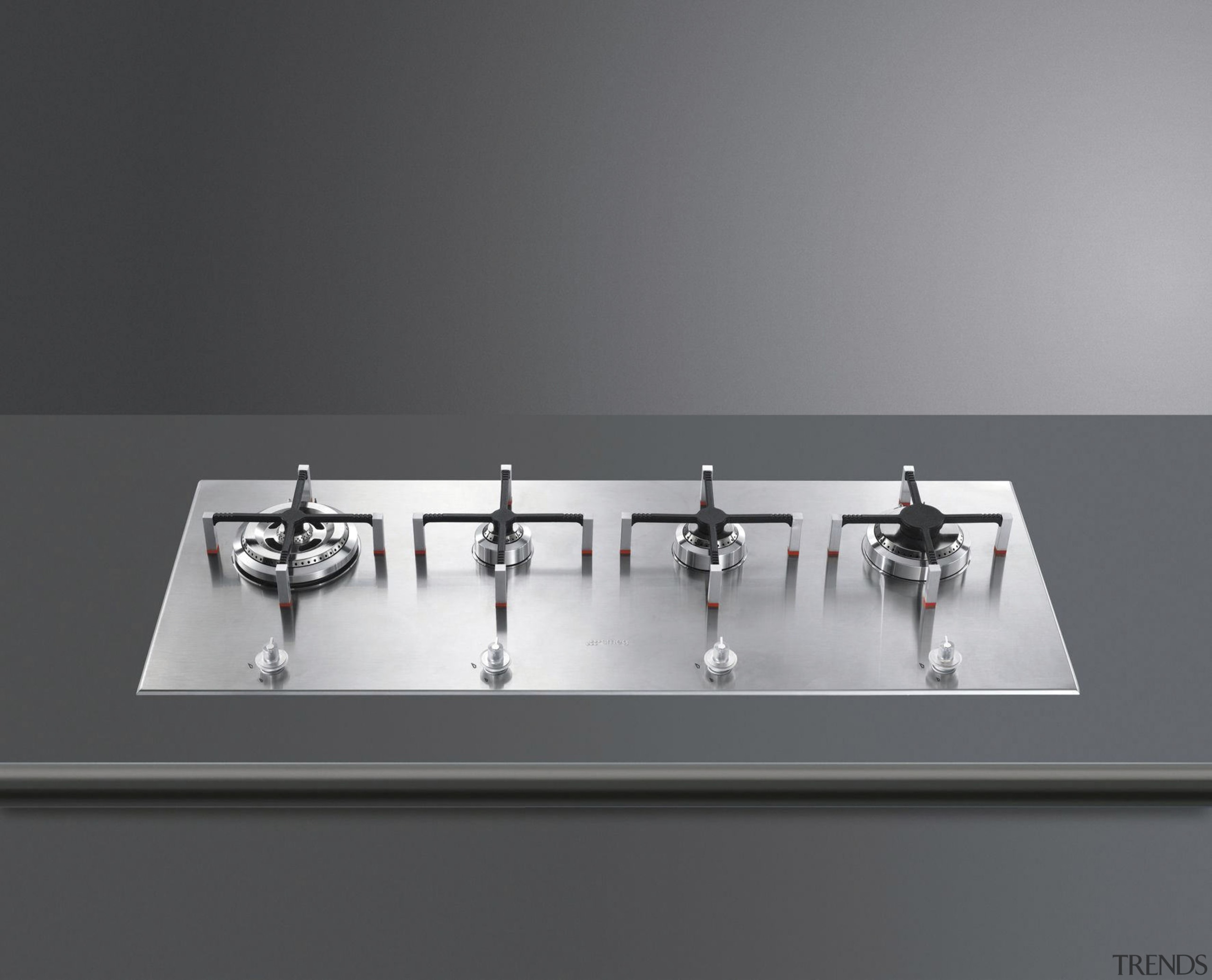 View of Smeg cooktop. - View of Smeg plumbing fixture, product, product design, sink, tap, gray, black