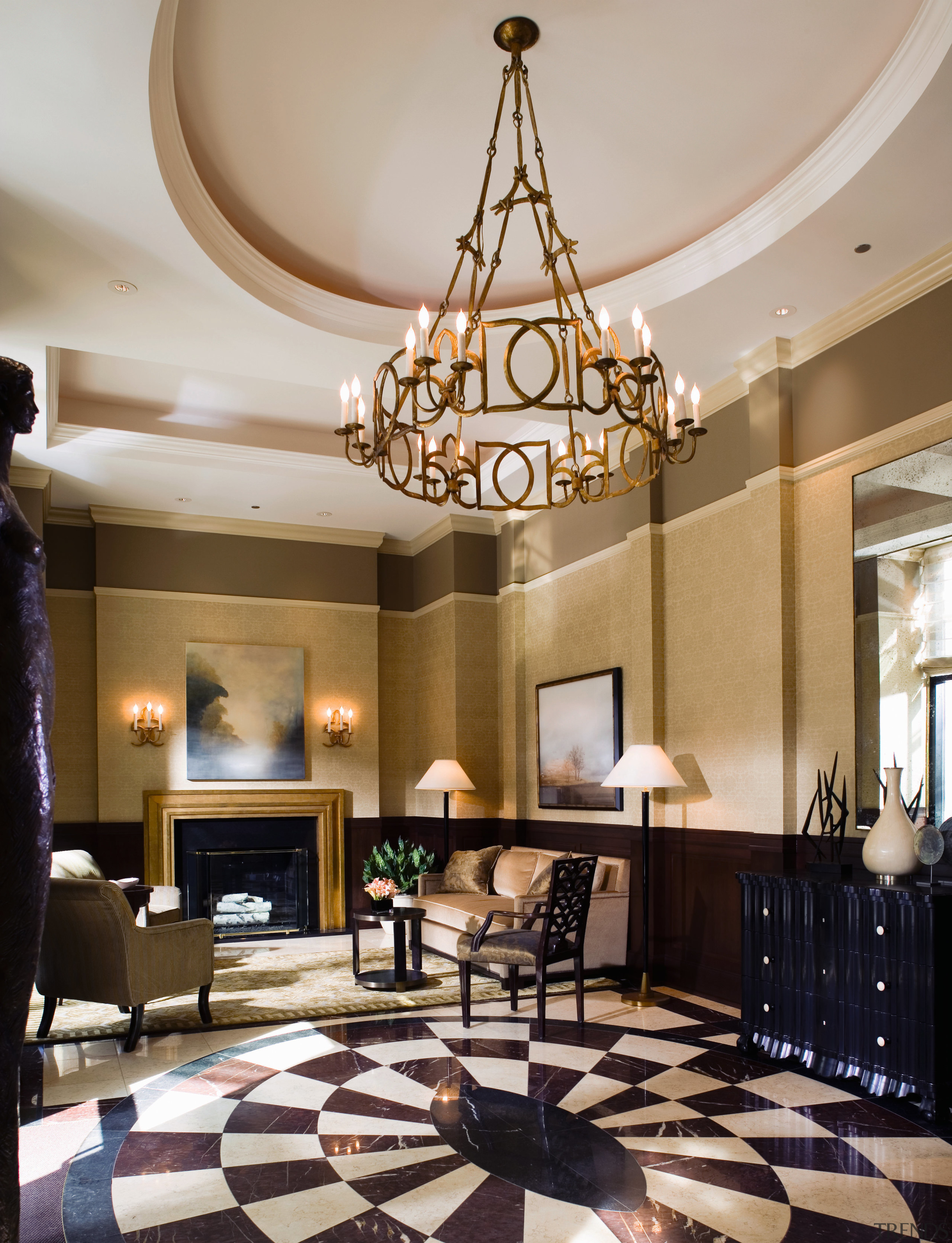 A view of the custom timber cabinetry designed ceiling, home, interior design, living room, lobby, room, gray