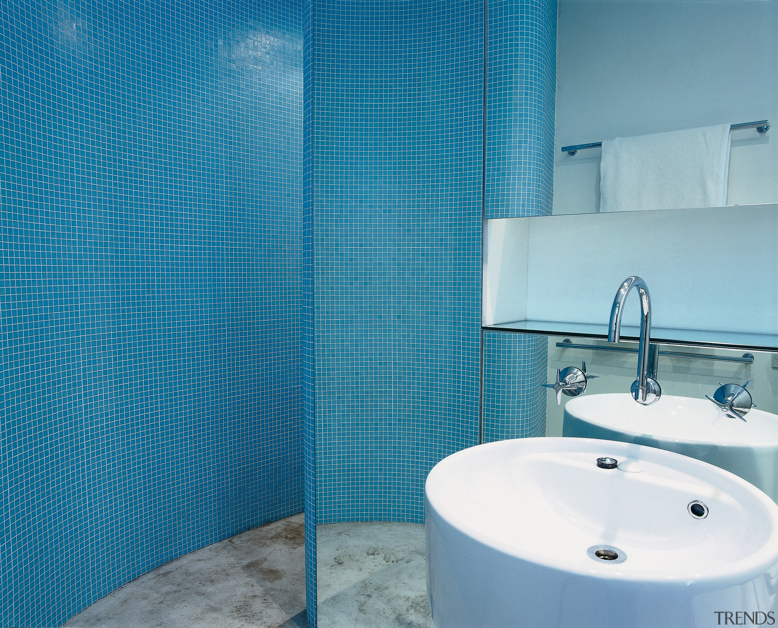 The detail of a basin - The detail azure, bathroom, bidet, blue, floor, interior design, plumbing fixture, purple, room, tap, tile, toilet seat, turquoise, wall, teal