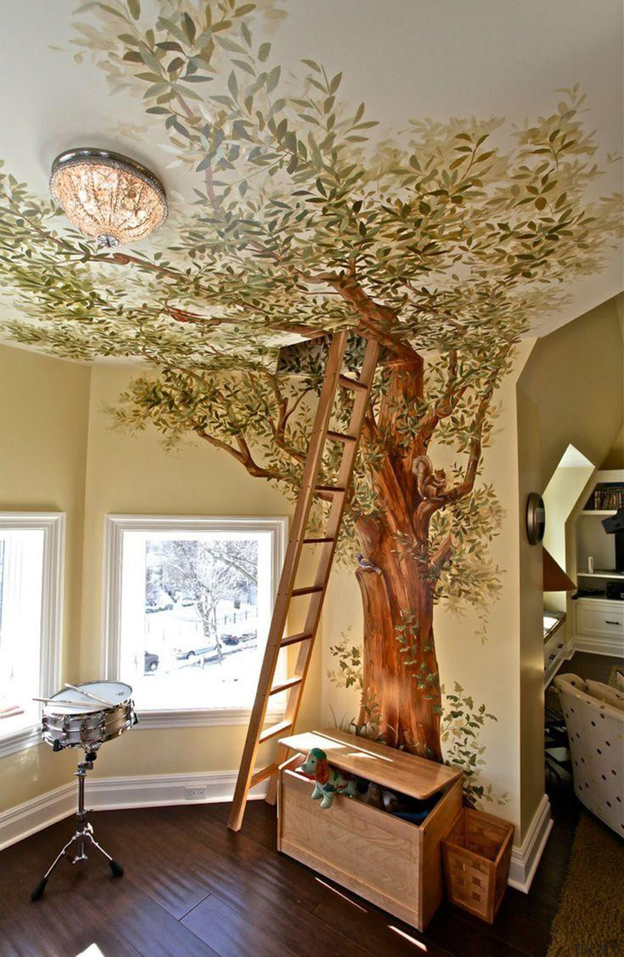 Creative and unique children's bedrooms - Amazing Kids' ceiling, home, interior design, living room, room, tree, wood, brown