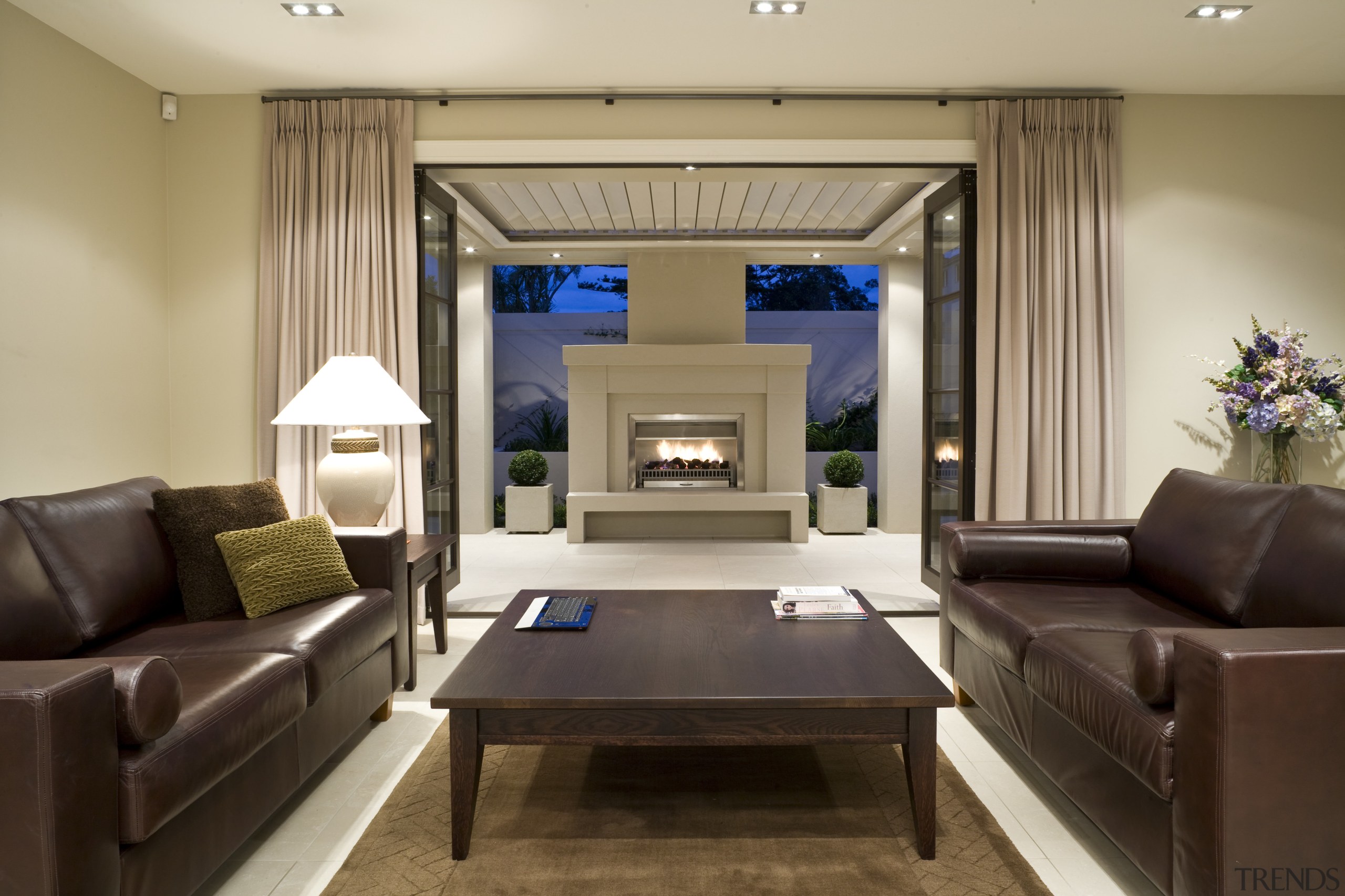 View of a living area inside this Mediterranean-style ceiling, home, interior design, living room, room, brown, orange