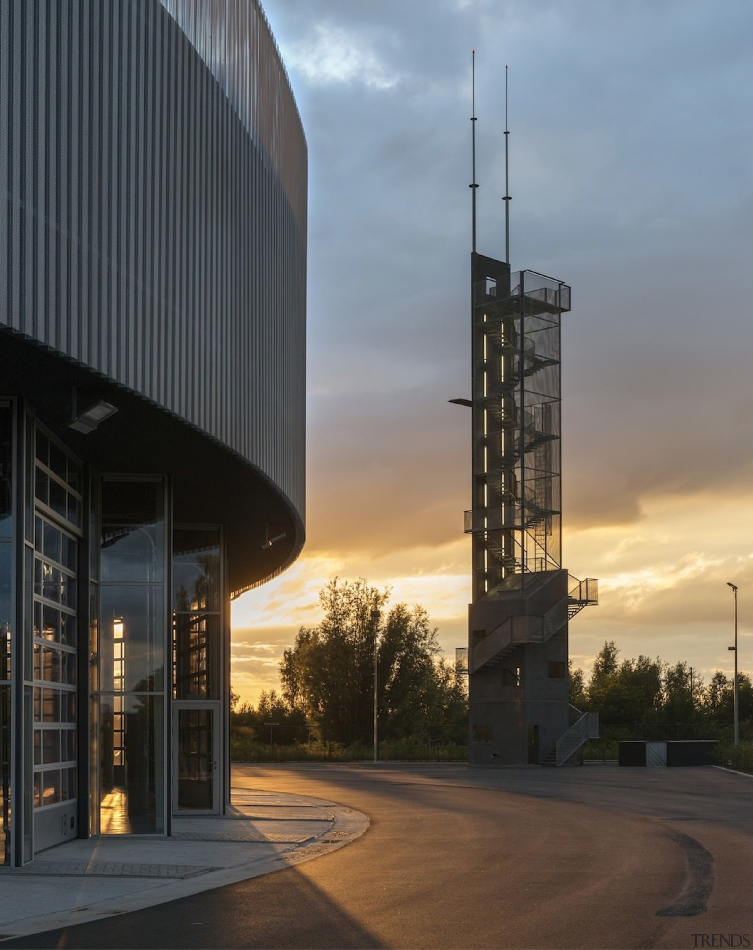 569 firestation - 569 firestation - architecture | architecture, building, corporate headquarters, evening, headquarters, mixed use, sky, tower, black