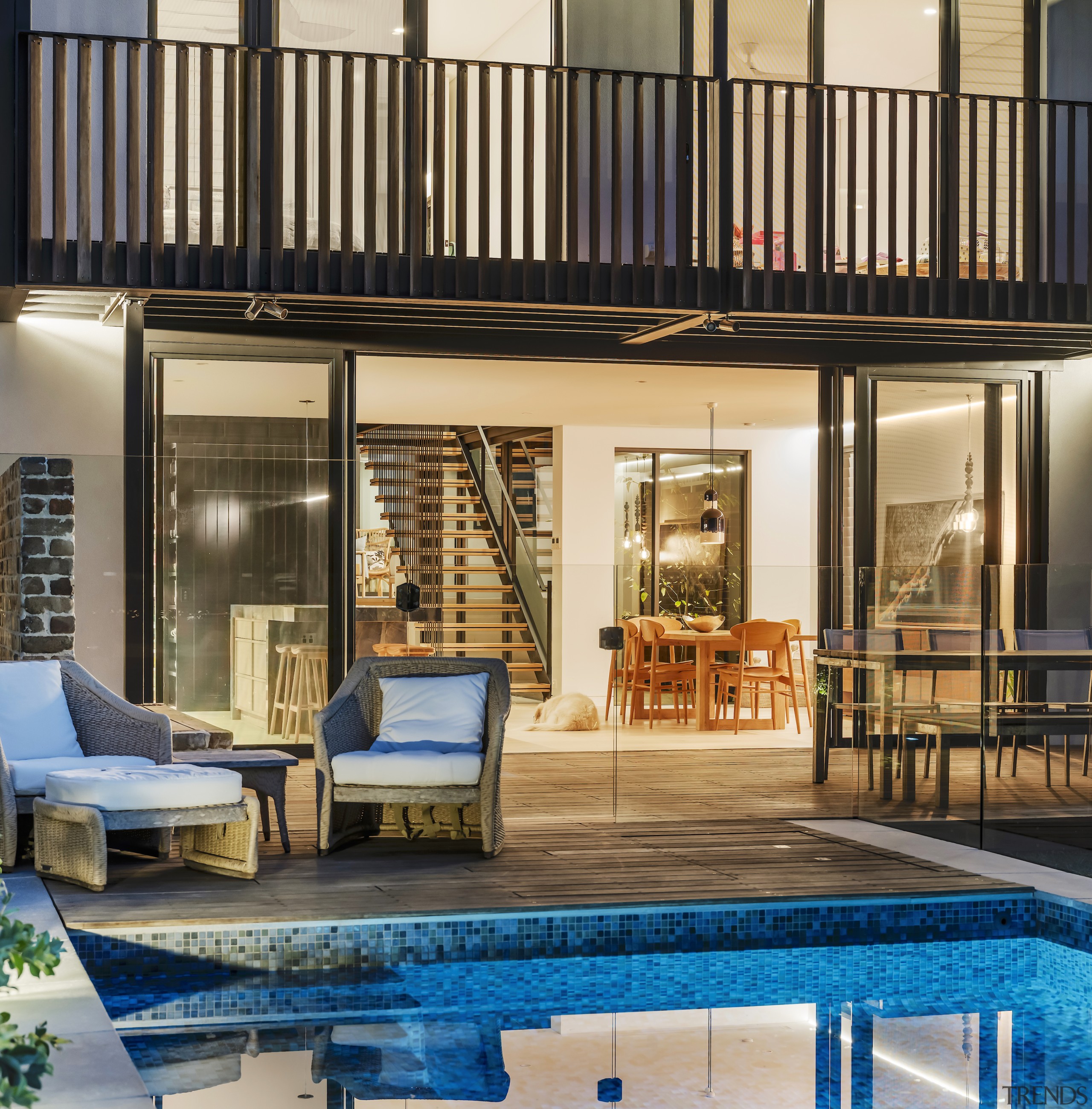 Tiles for the pool were chosen in response 