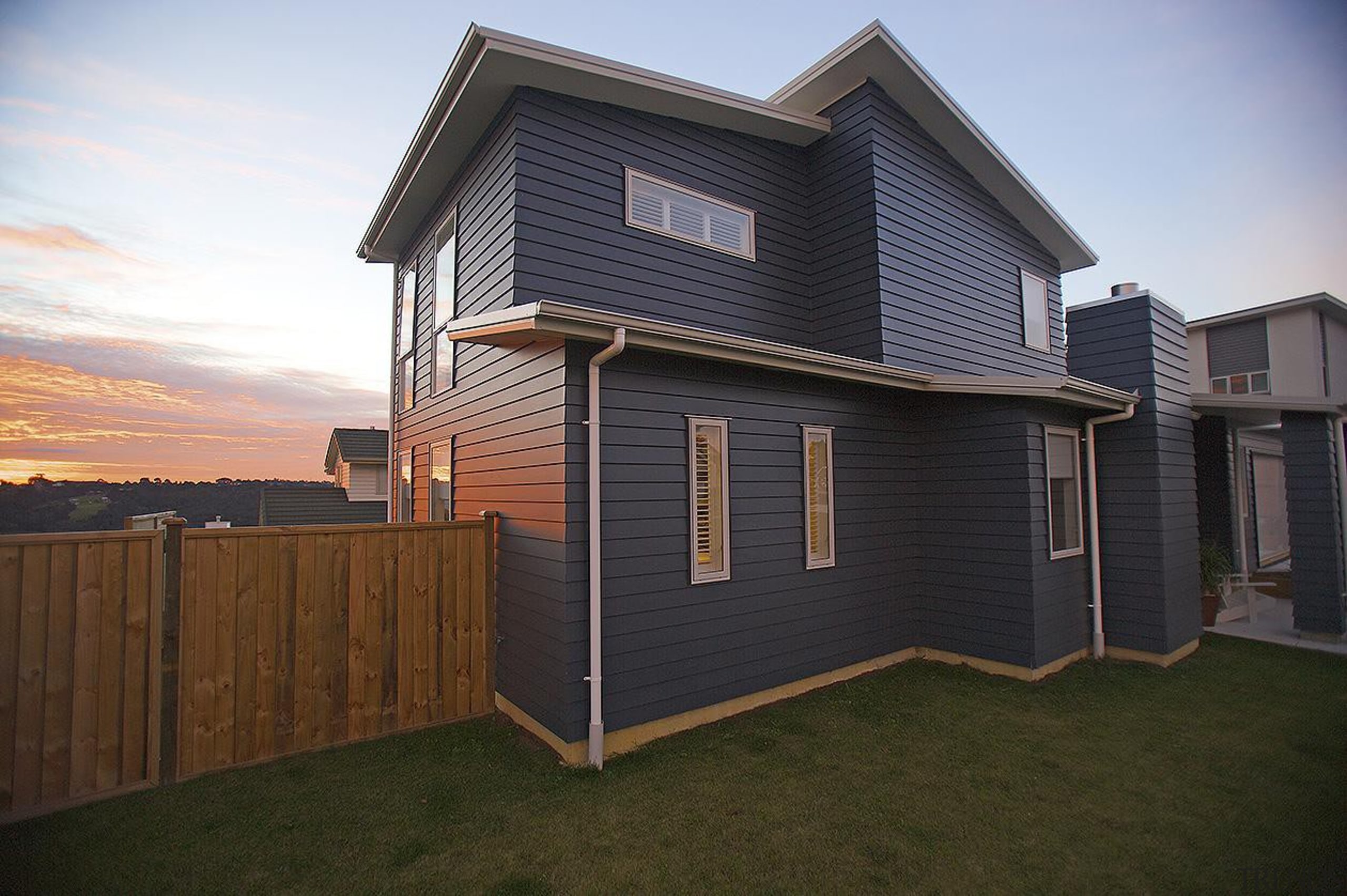 For more information, please visit www.gjgardner.co.nz building, elevation, facade, home, house, property, real estate, residential area, roof, shed, siding, brown, black