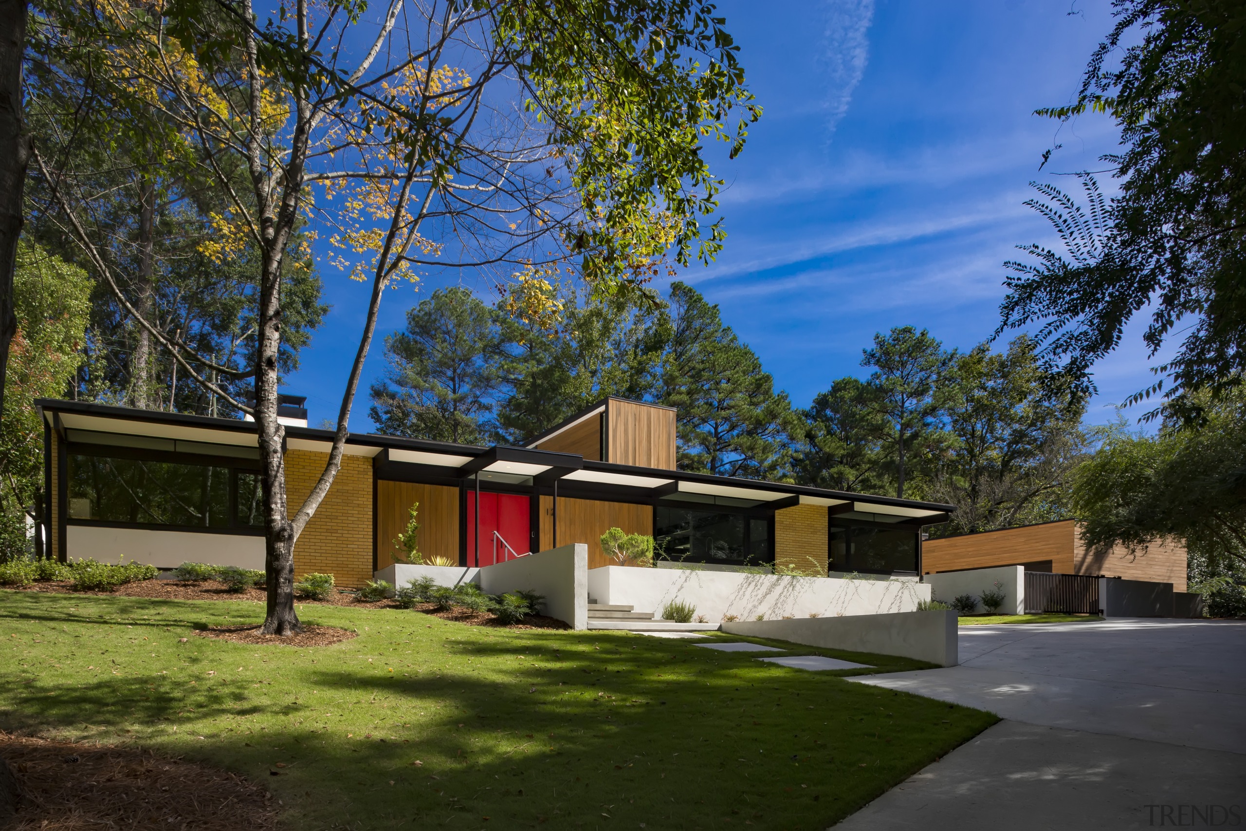 ​​​​​​​Following renovation, the original 1950s home building is brown