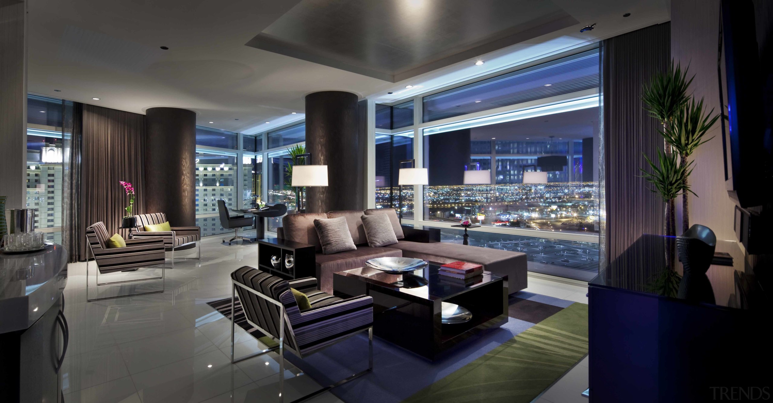 CityCenter, Las Vegas - CityCenter, Las Vegas - apartment, condominium, interior design, living room, lobby, real estate, room, black