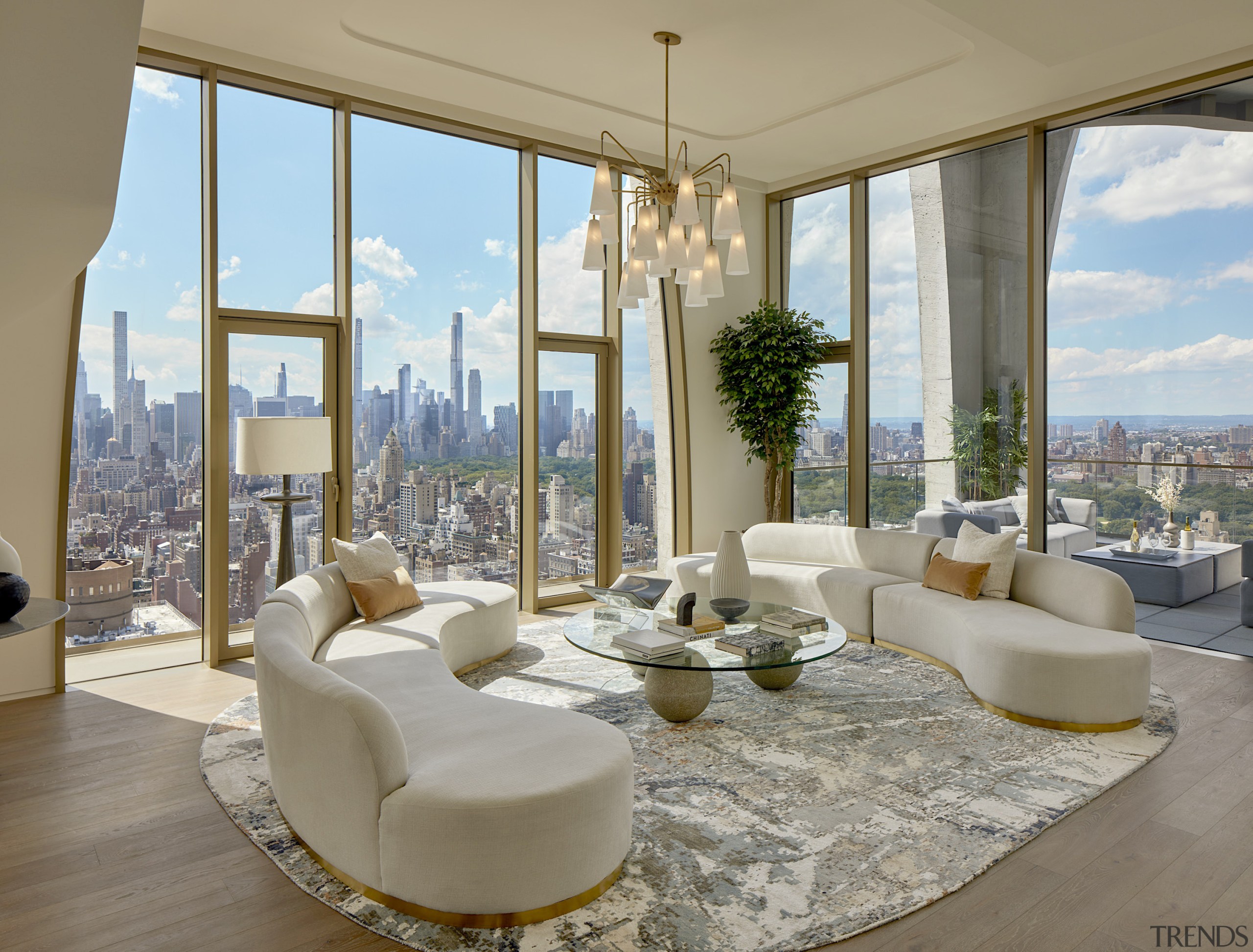 Overlooking Central Park, the apartment features a luxe 