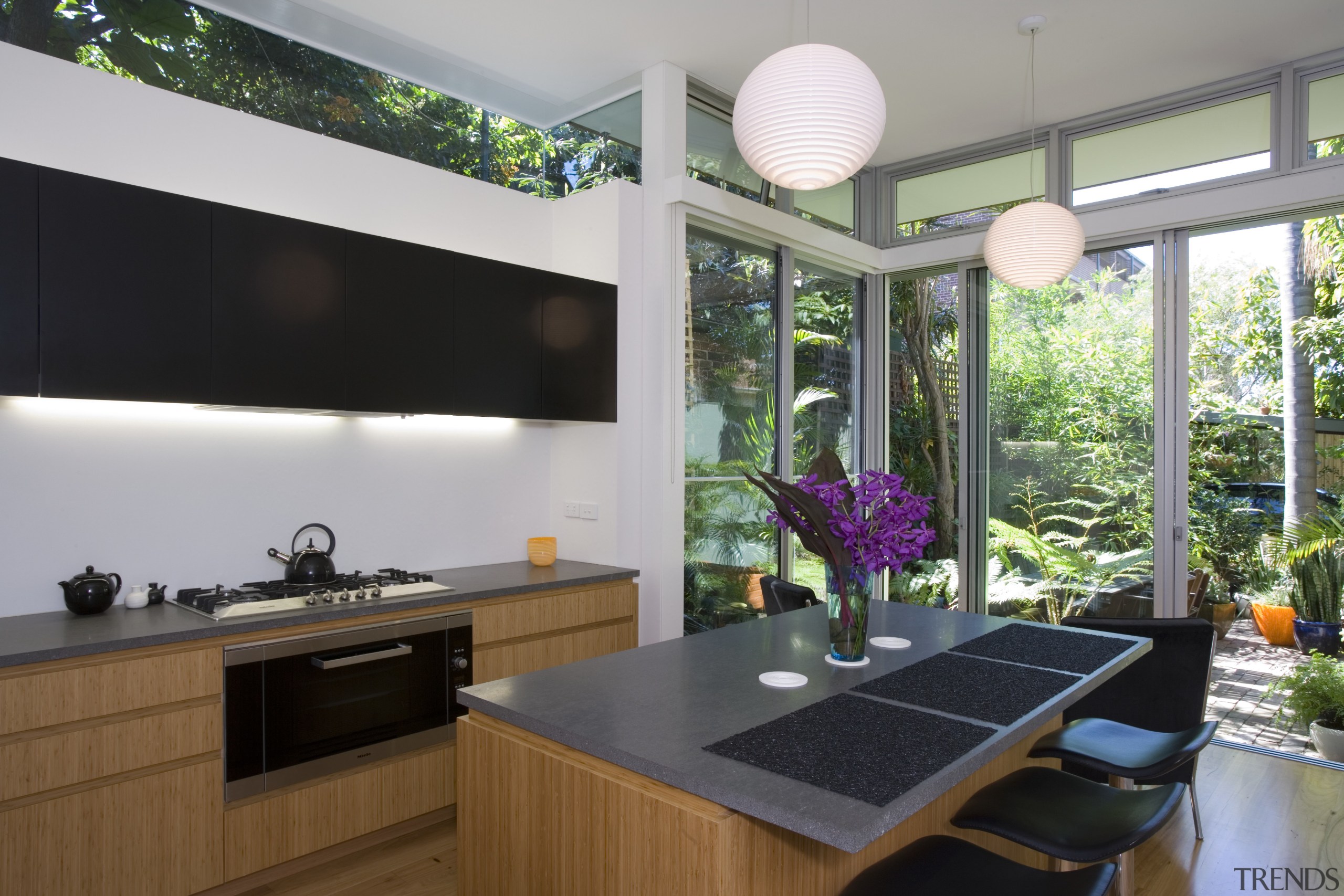 View of design by O B Interiors, miele architecture, countertop, house, interior design, kitchen, real estate, window, gray, black