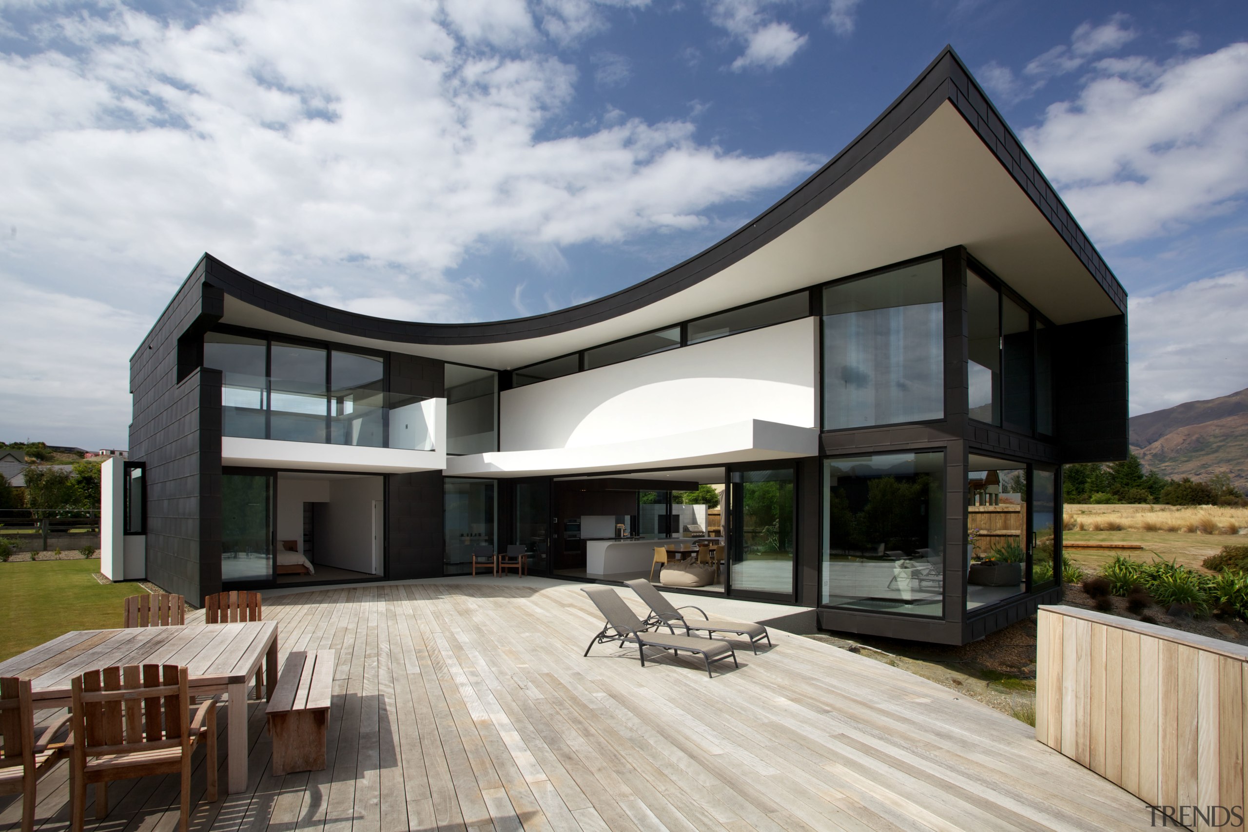 This spacious holiday home by architect Thom Craig architecture, estate, facade, home, house, property, real estate, window, gray