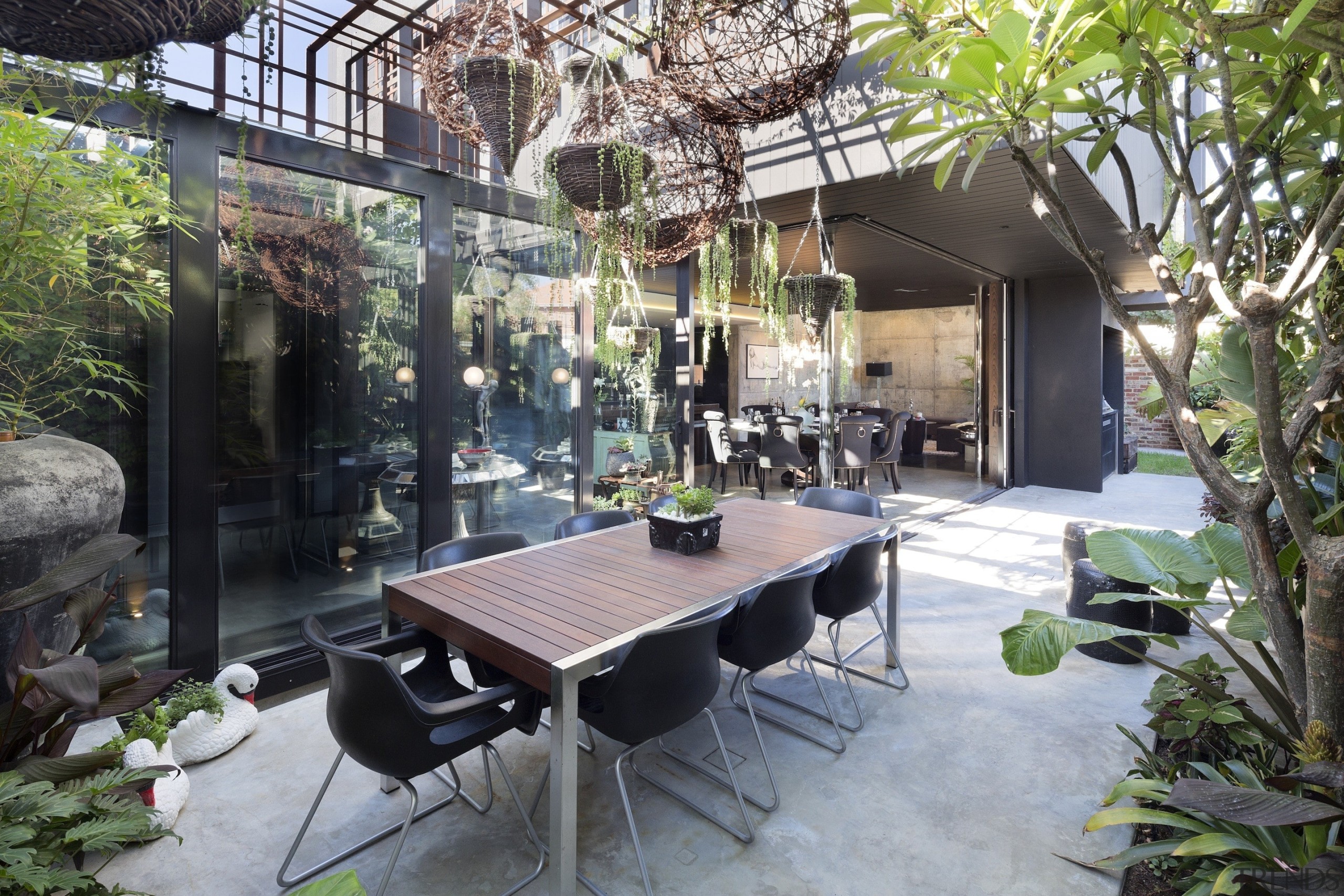 Highly Commended – 2016 Tida Australian Designer Renovation backyard, courtyard, house, interior design, outdoor structure, patio, property, real estate, gray, black