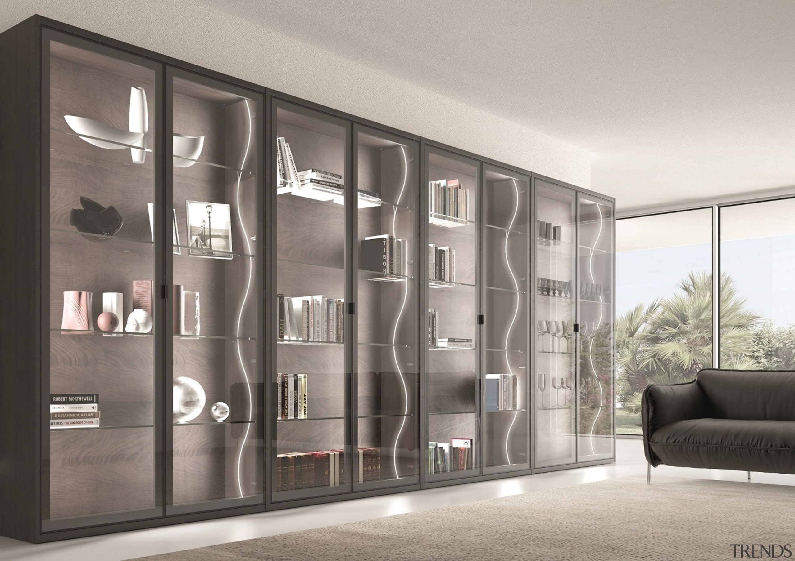 Domus Line Flexible Side Emitting Se H4 Led door, furniture, interior design, shelving, wardrobe, gray